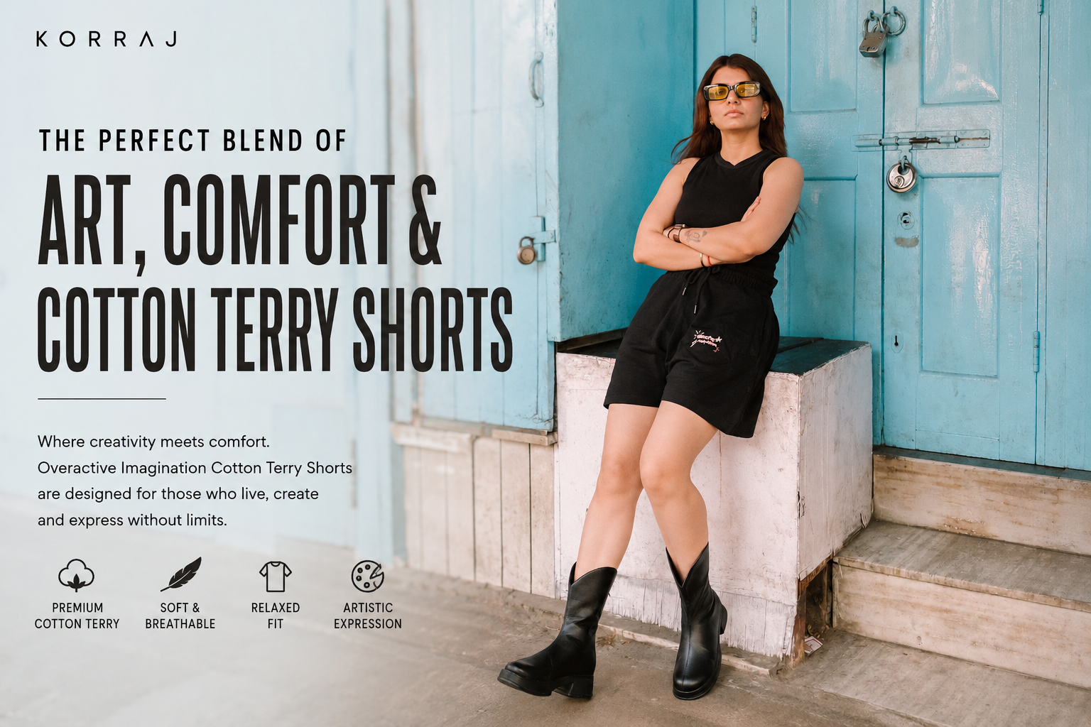 Korraj | The Perfect Blend of Art, Comfort & Cotton Terry Shorts