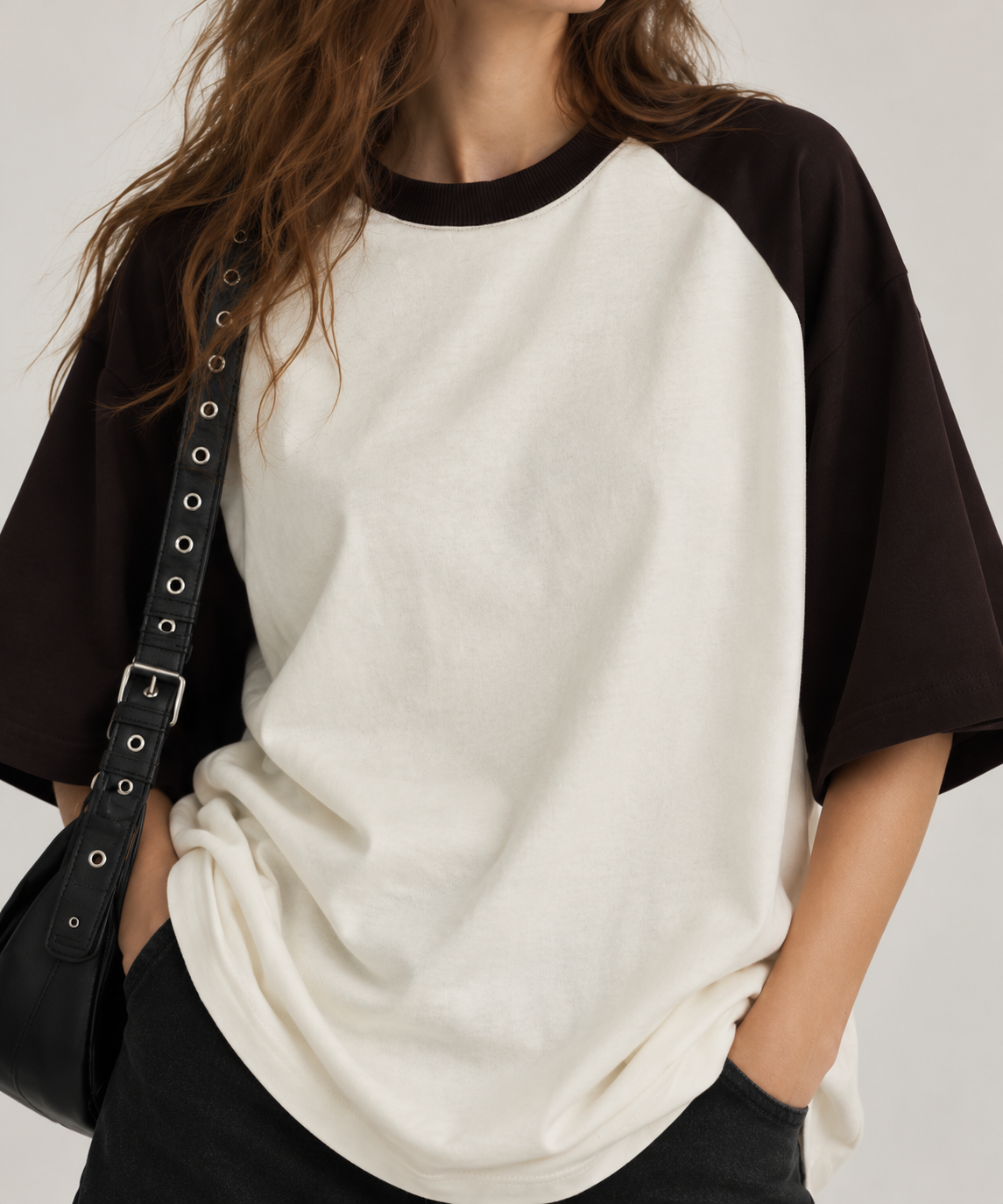 Classic Brown Oversized Raglan Tee