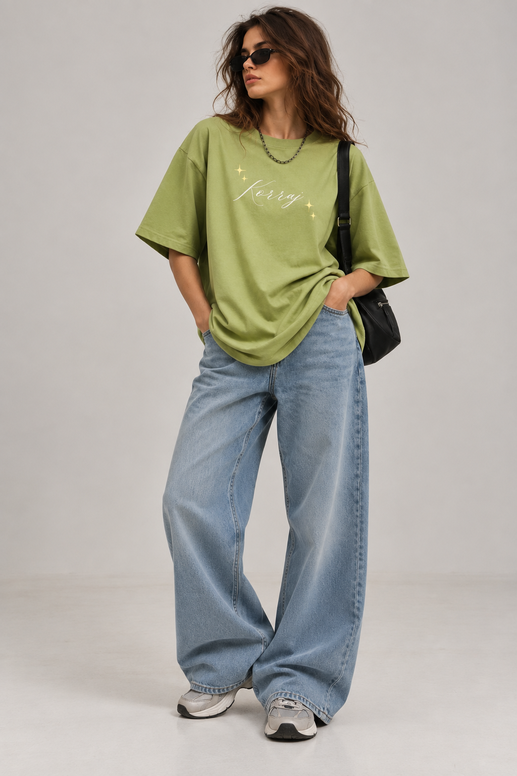 Glow Up Green Oversized Tshirt