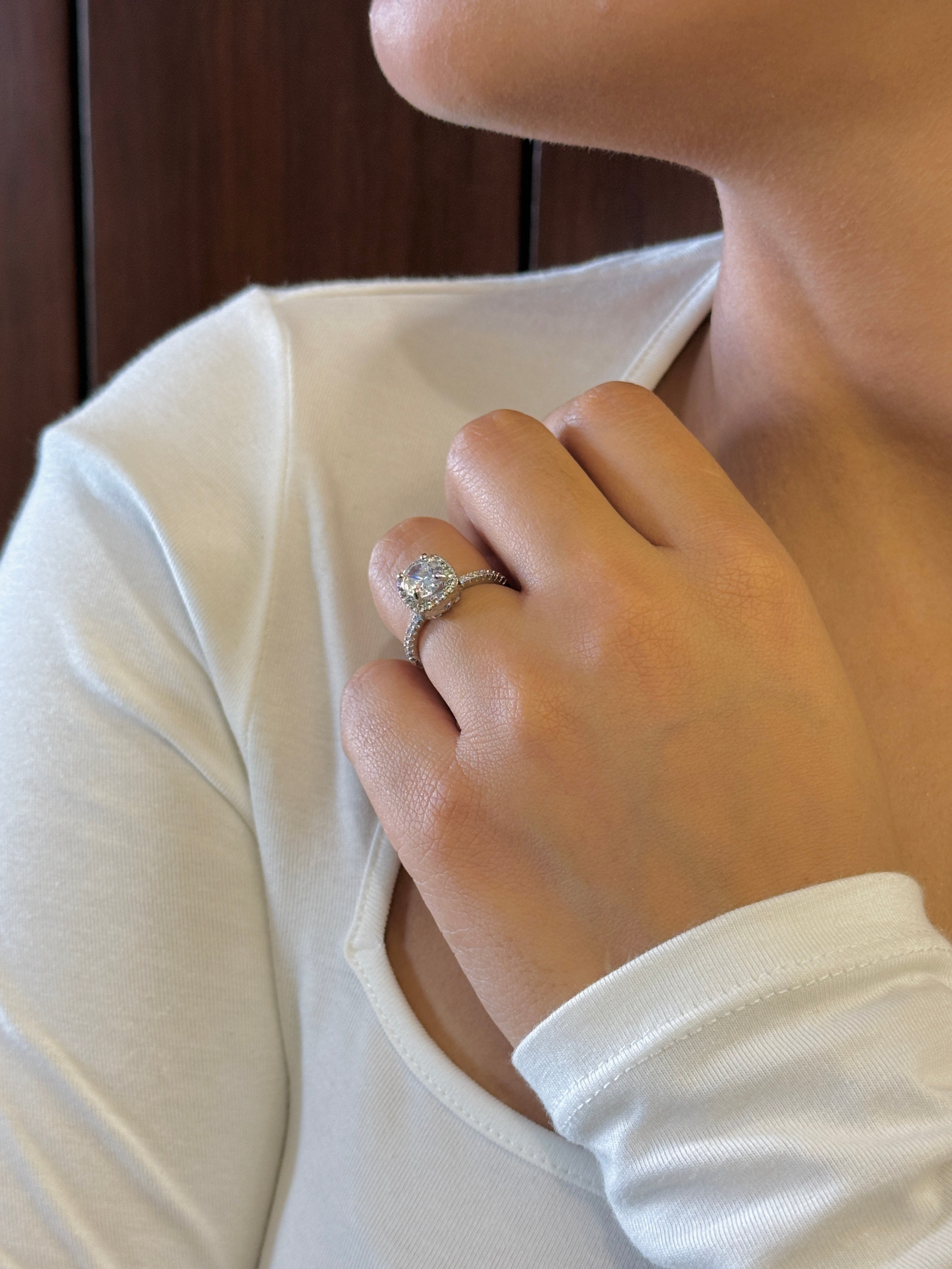 Platinum Plated Solitaire Adjustable Ring