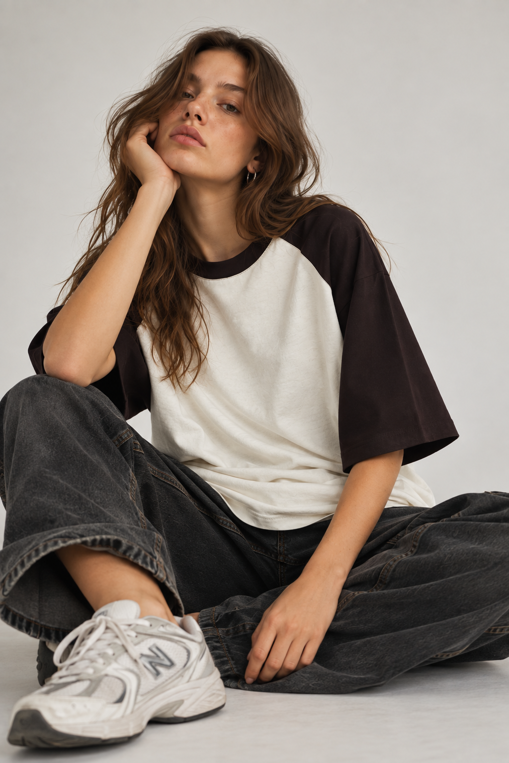 Classic Brown Oversized Raglan Tee
