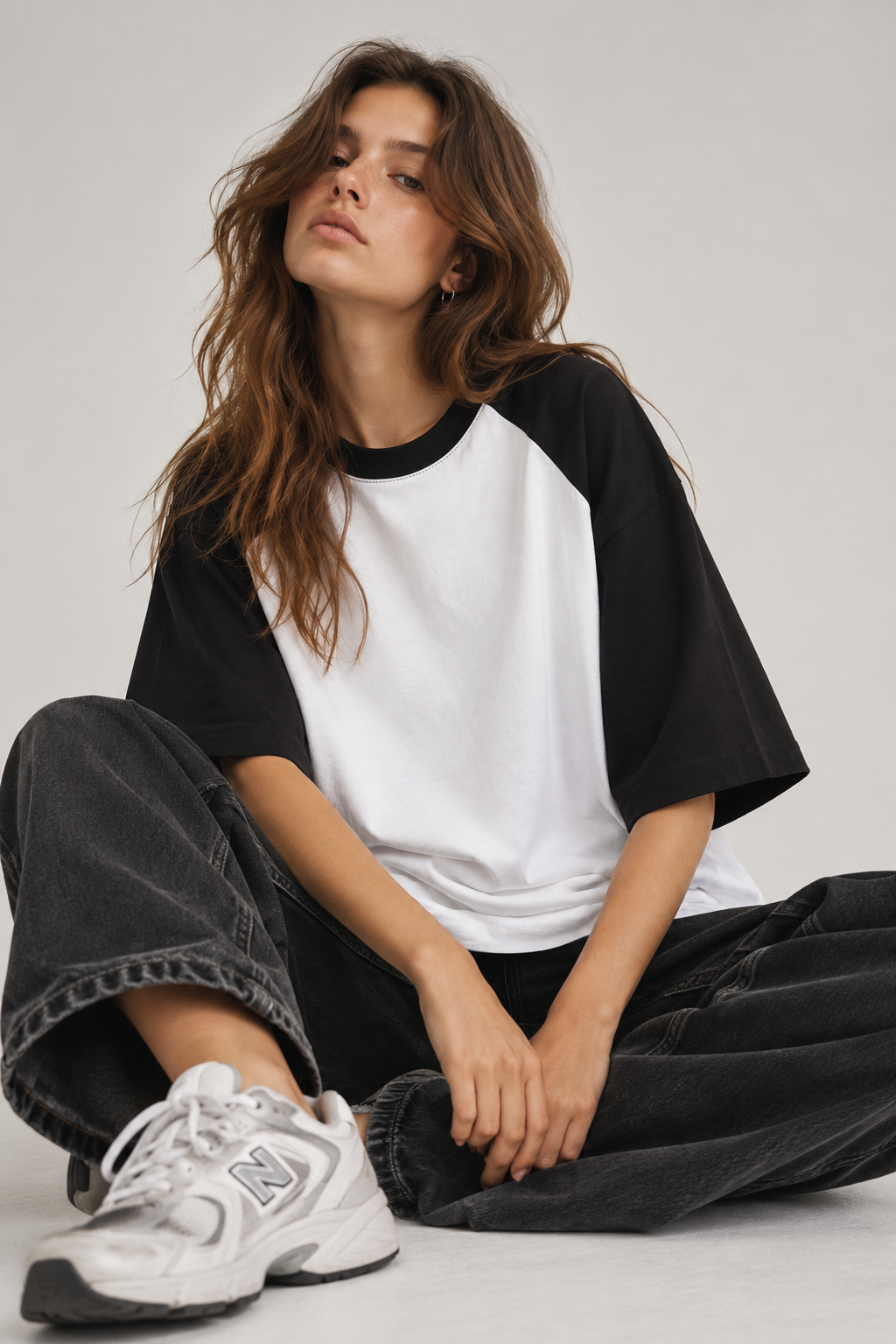 Classic Black Oversized Raglan Tee
