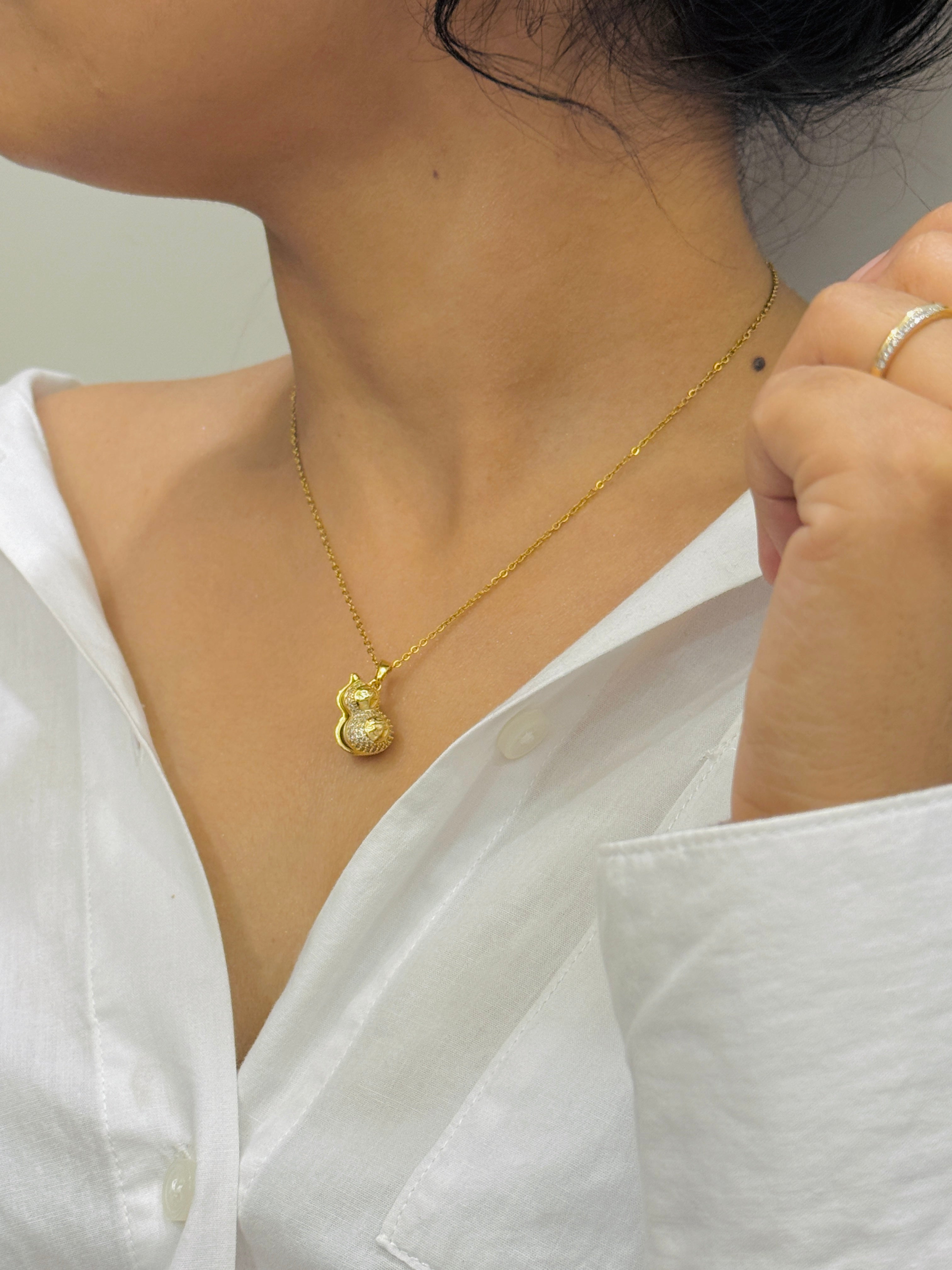 Snowman Gold Plated Pendant With Chain