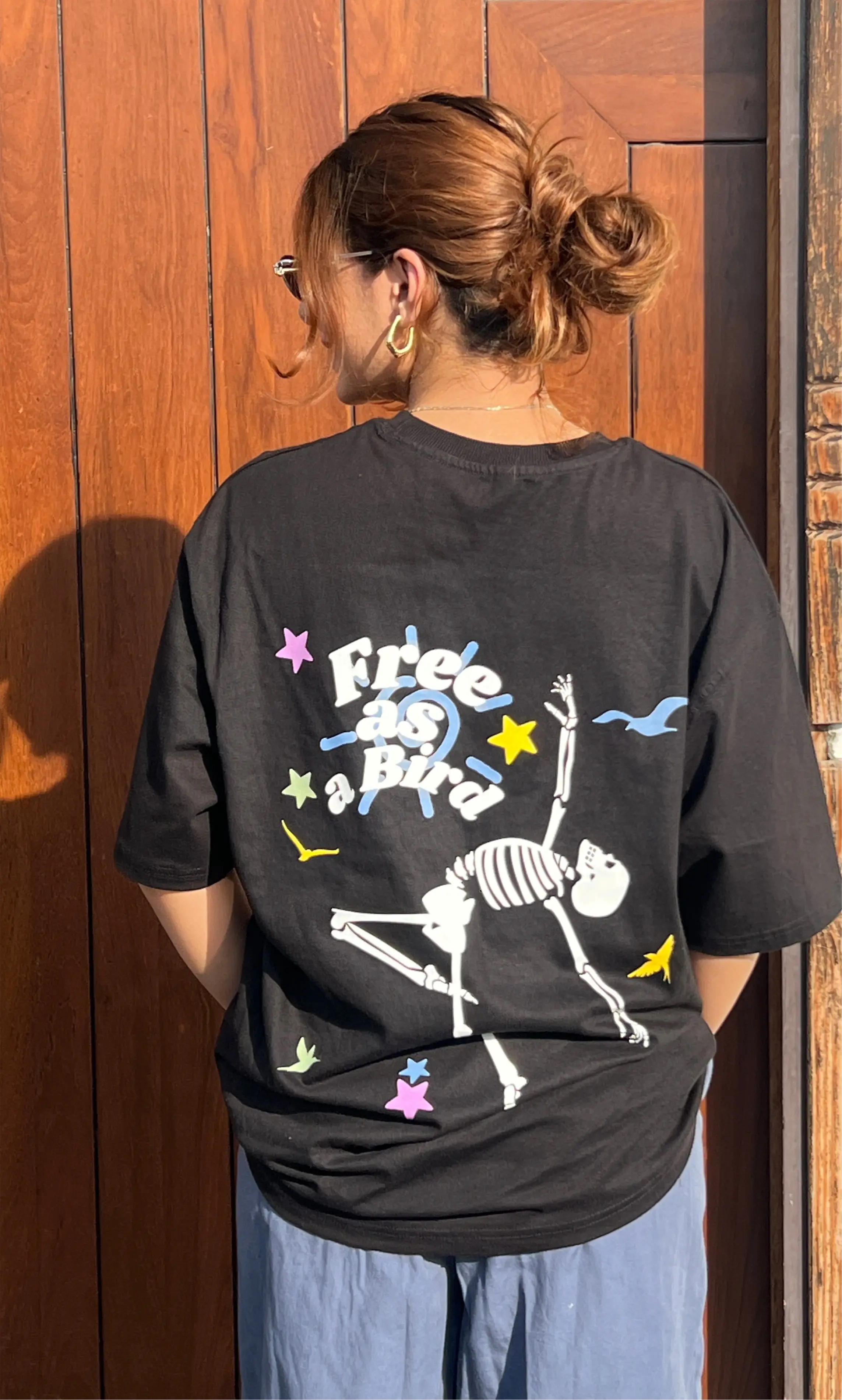 Black | Free as a Bird | Unisex Oversized Tee