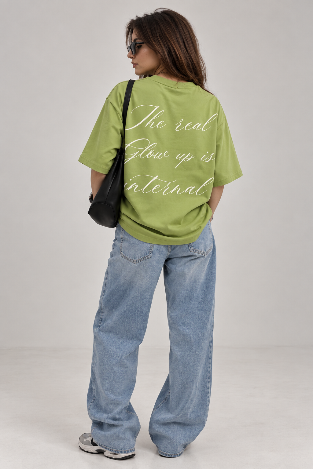Glow Up Green Oversized Tshirt