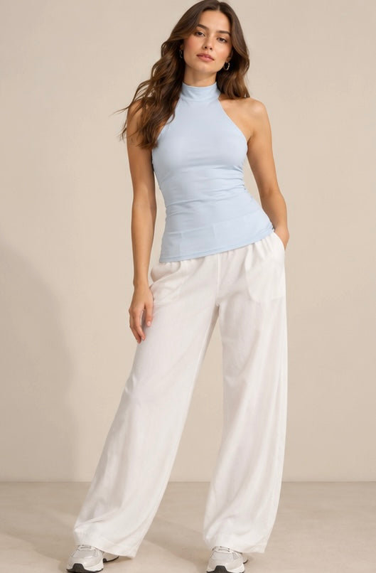Baby Blue Halter Neck Top