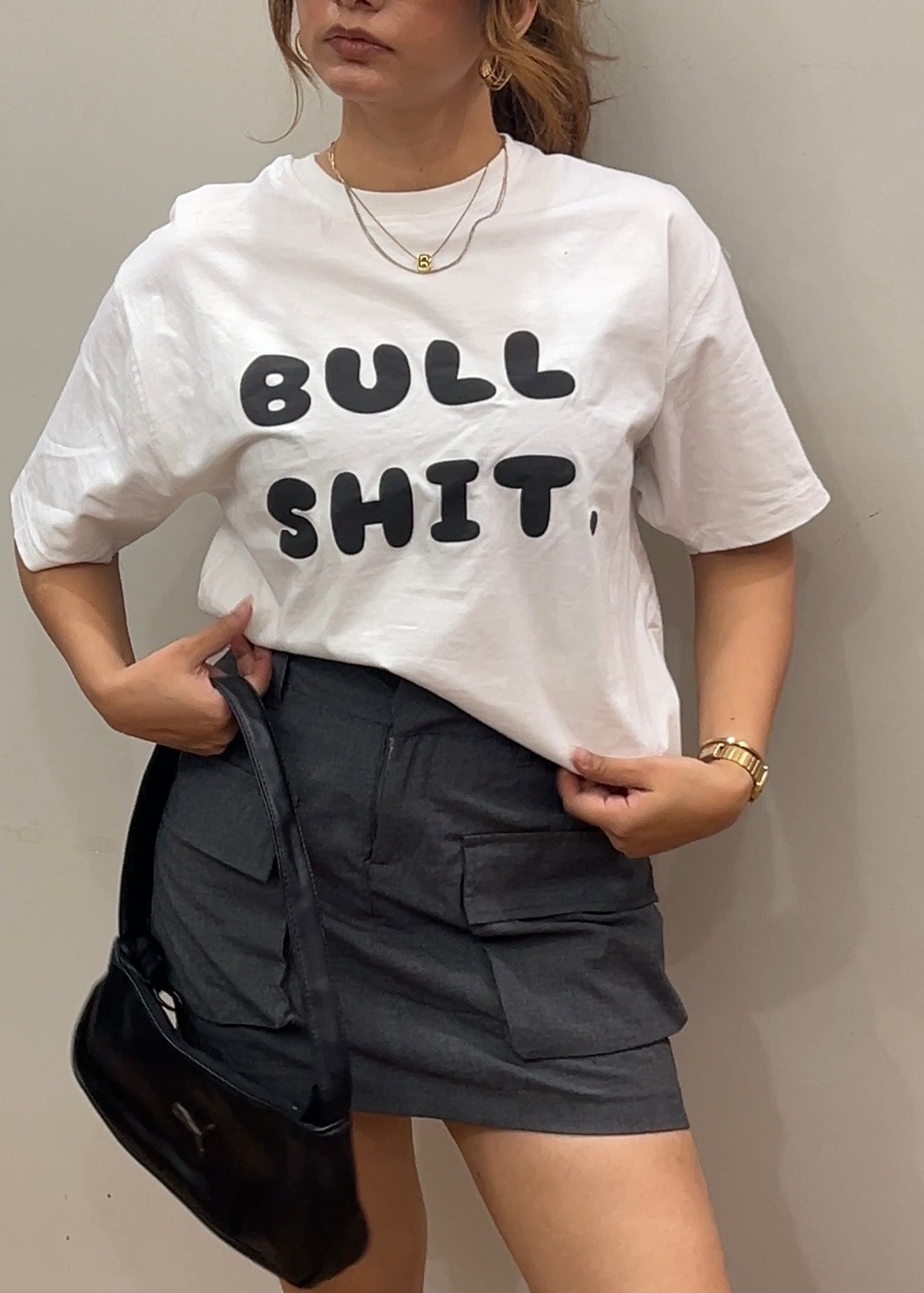Bull Shit Unisex Oversized T-Shirt in Puff
