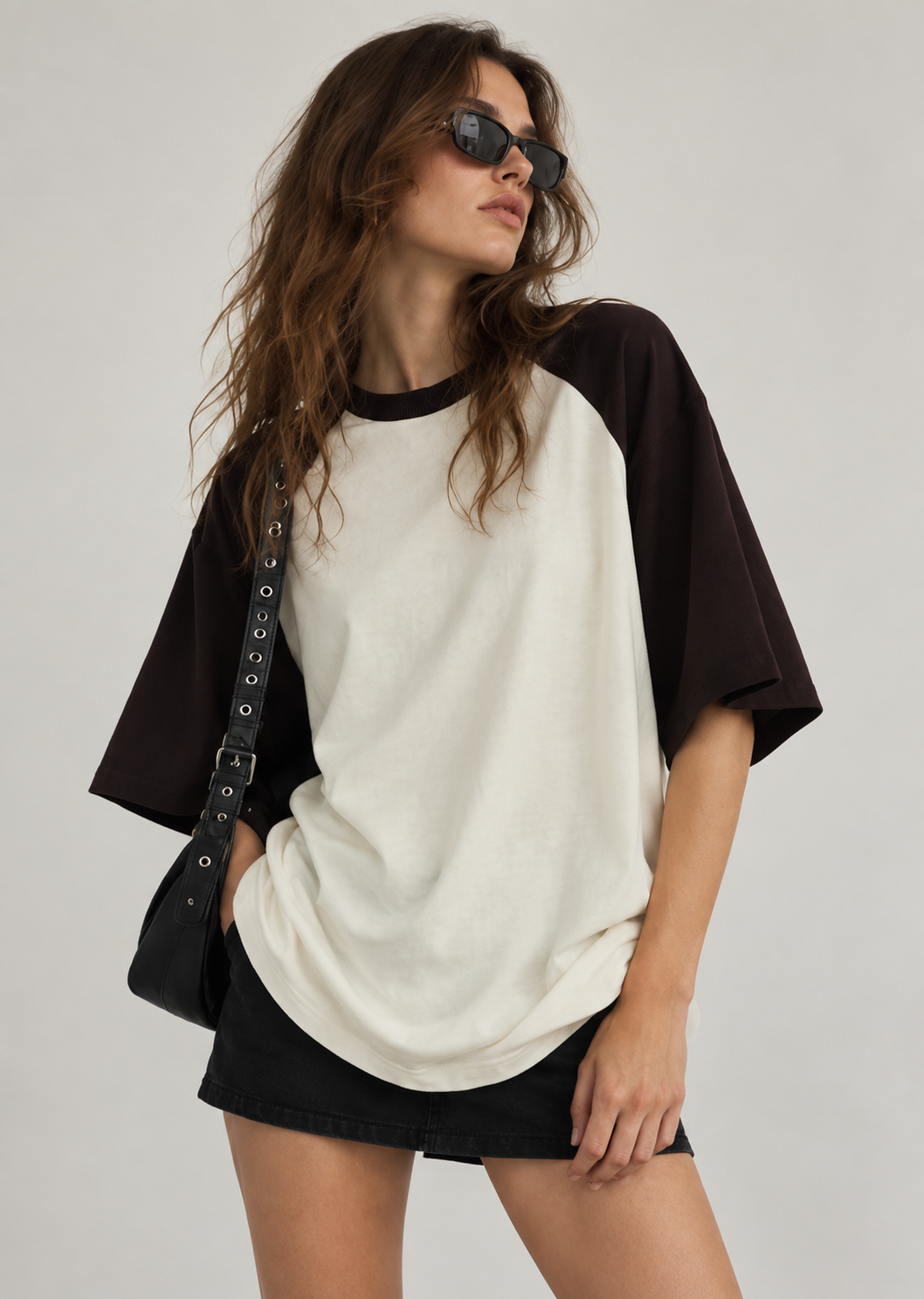 Classic Brown Oversized Raglan Tee