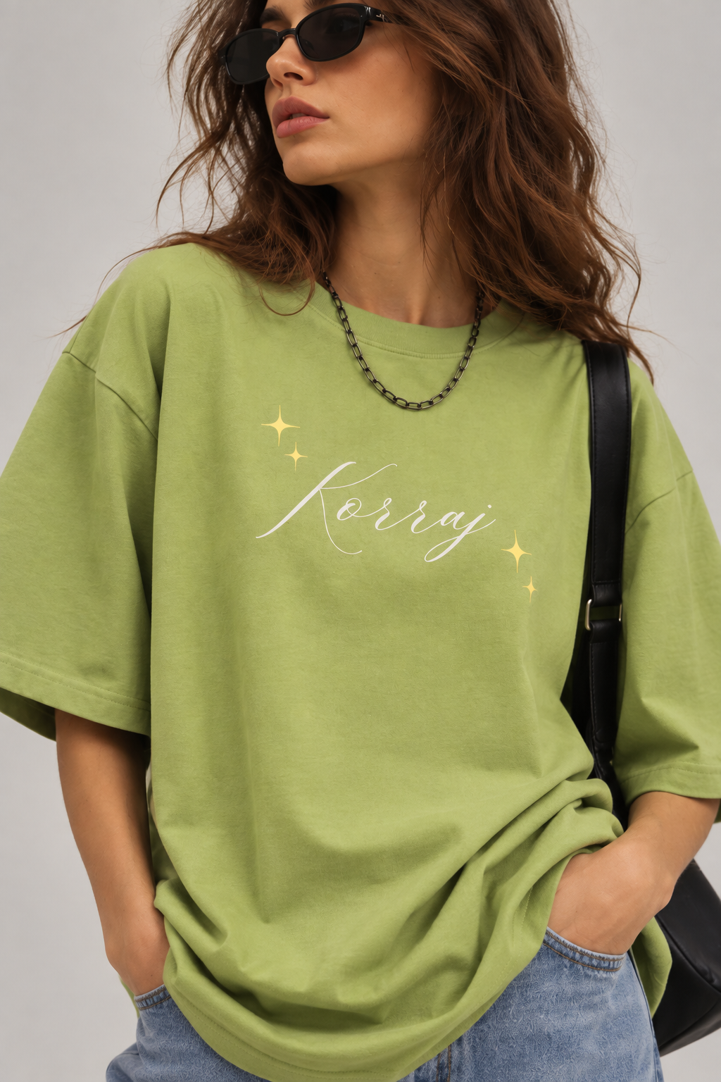 Glow Up Green Oversized Tshirt