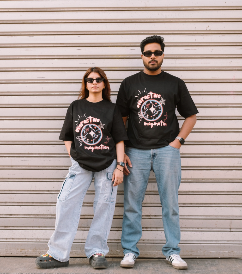 Overactive Imagination |Black| Soft Cotton|Unisex Oversized Tee