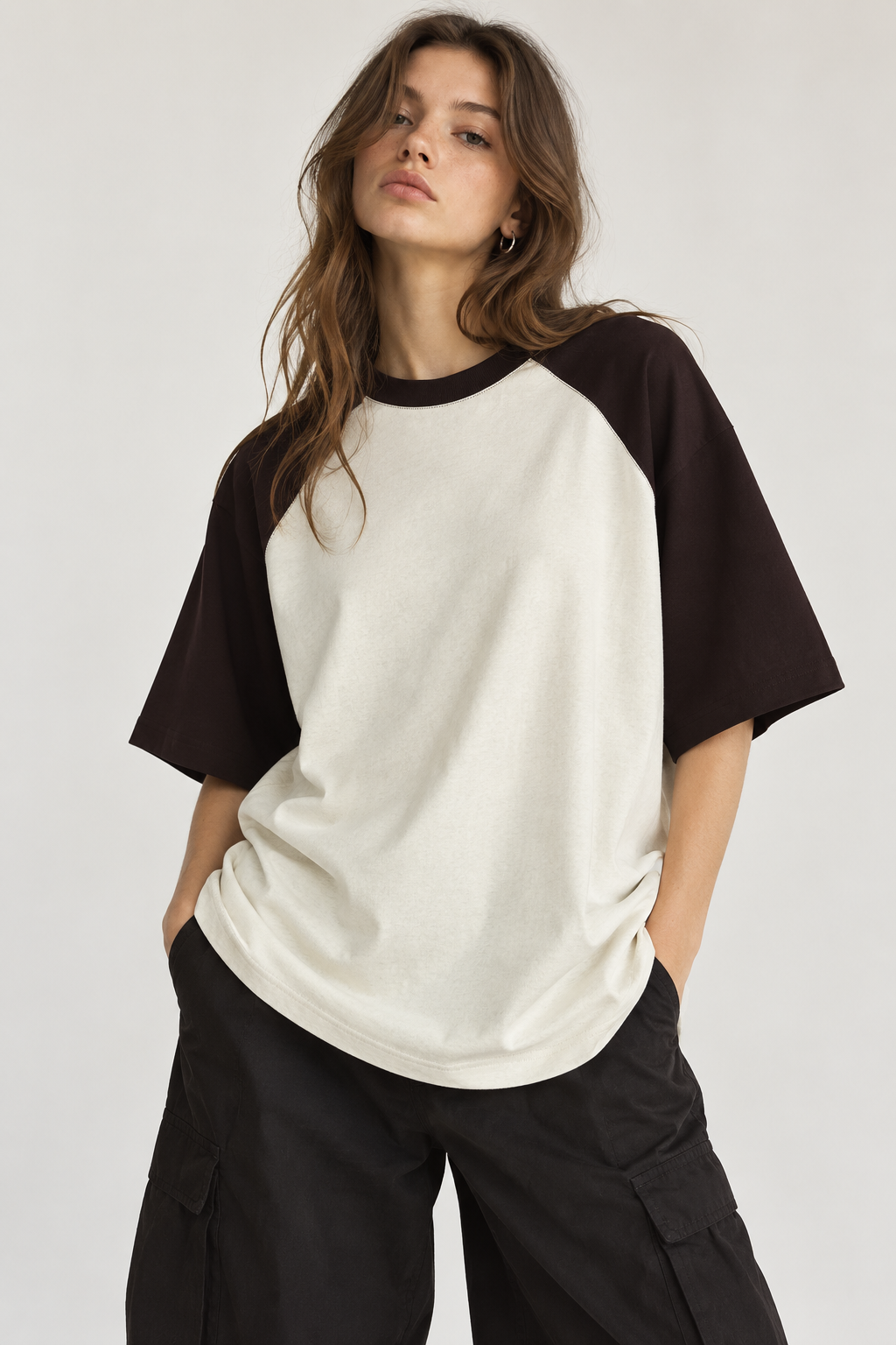 Classic Brown Oversized Raglan Tee
