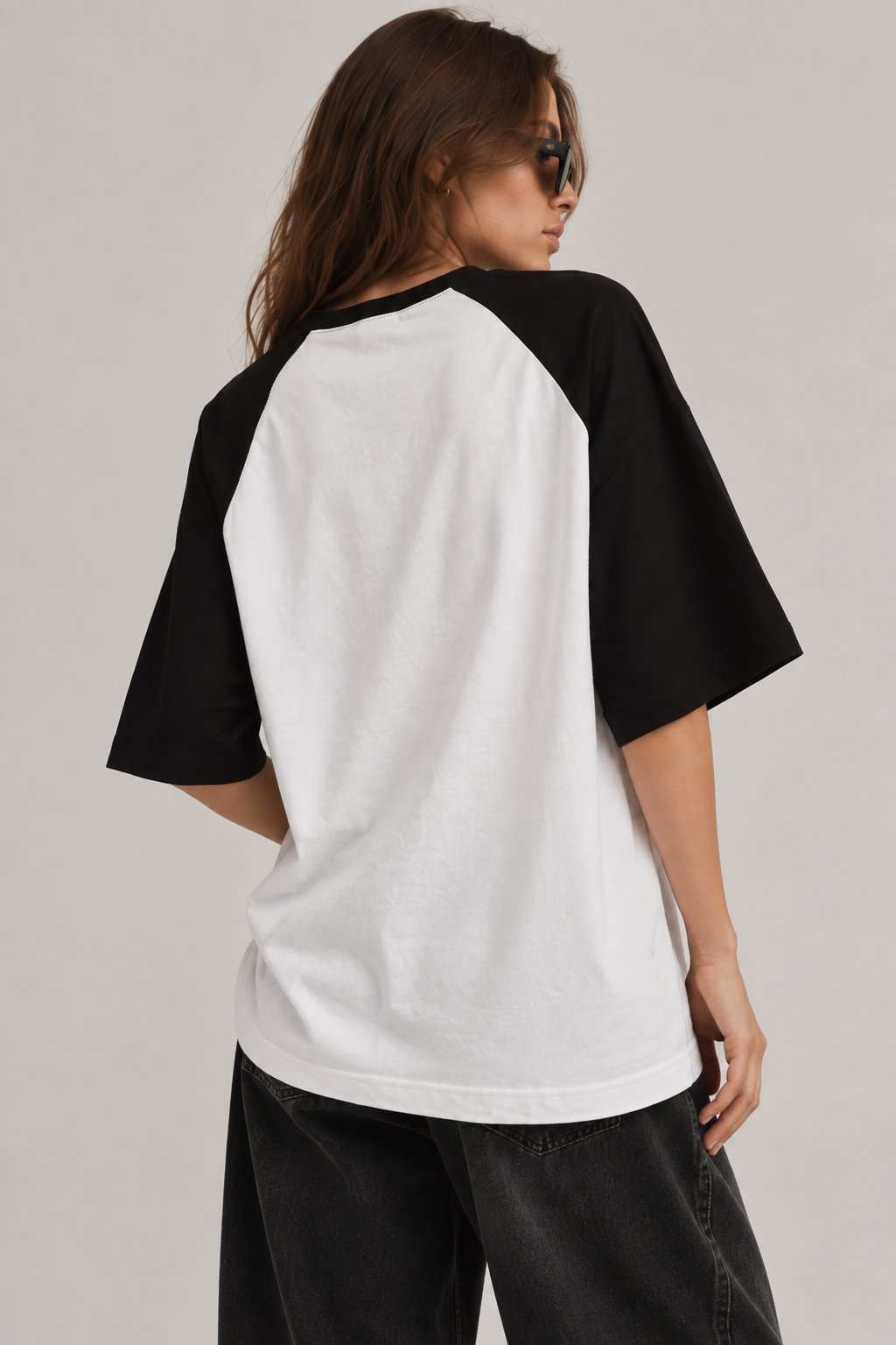 Classic Black Oversized Raglan Tee