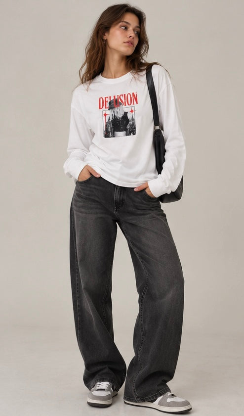 Delusion Oversized Full Sleeve Tee