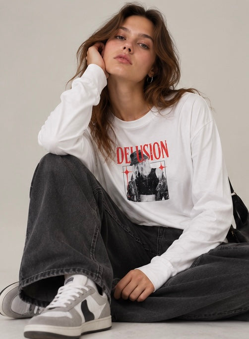Delusion Oversized Full Sleeve Tee