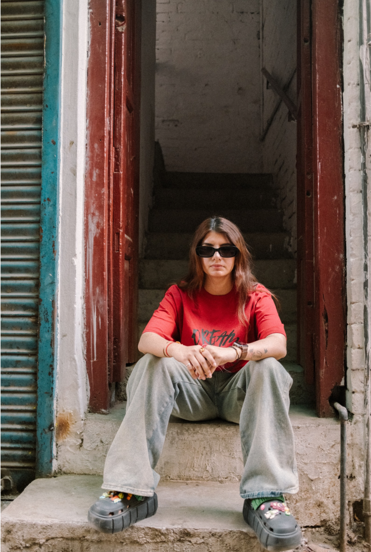 Red|Dream State|Soft Cotton|Oversized Tee