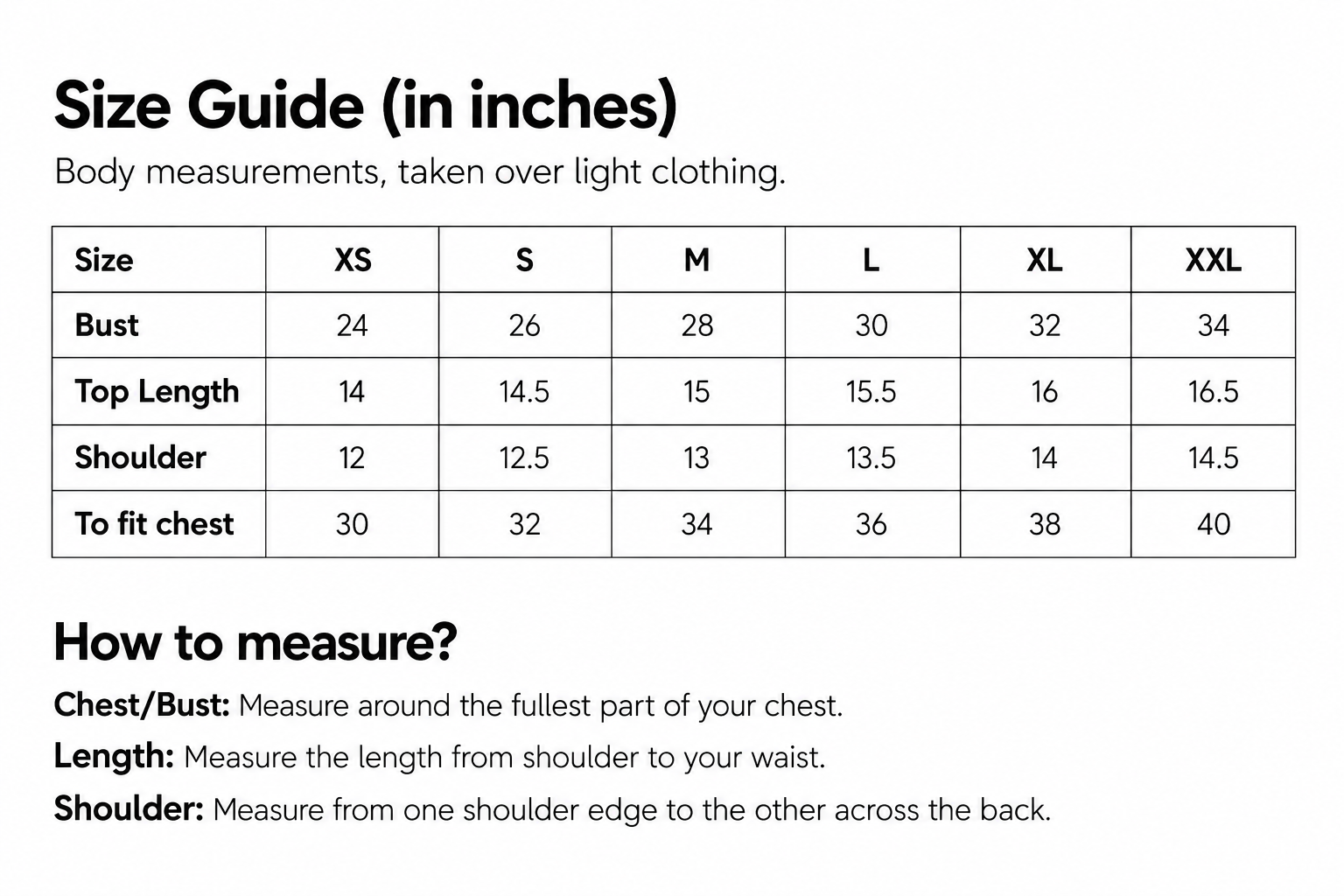 Size guide