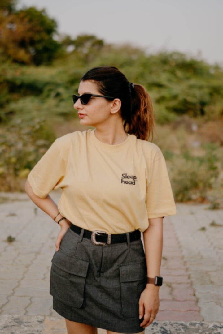 Comfortable | Cotton |  Pink Sleepy Head Oversized Tshirt