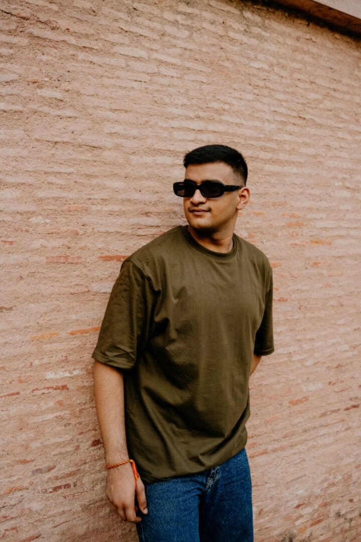 Olive Green | Plain | Oversized Unisex Tshirt