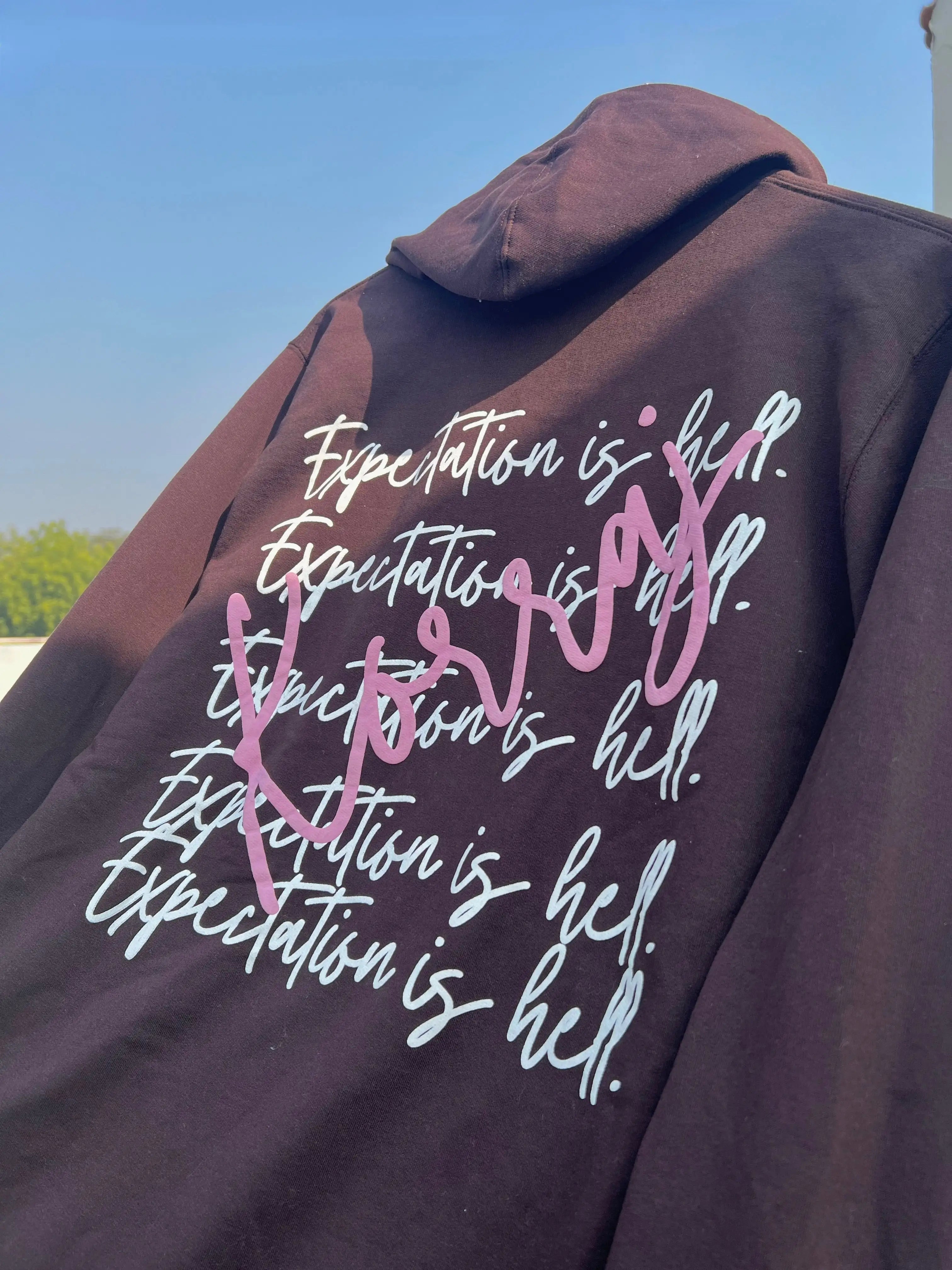 Comfortable | Pullover | Sporty Brown Cautionary Reminder Hoodie