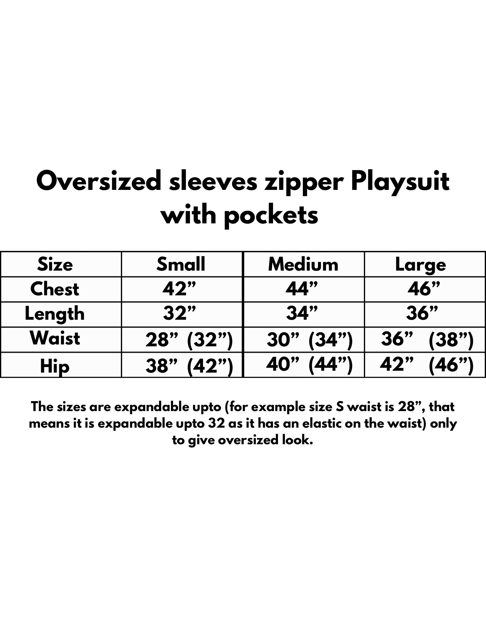 Oversized sleeves Zipper Playsuit with pockets