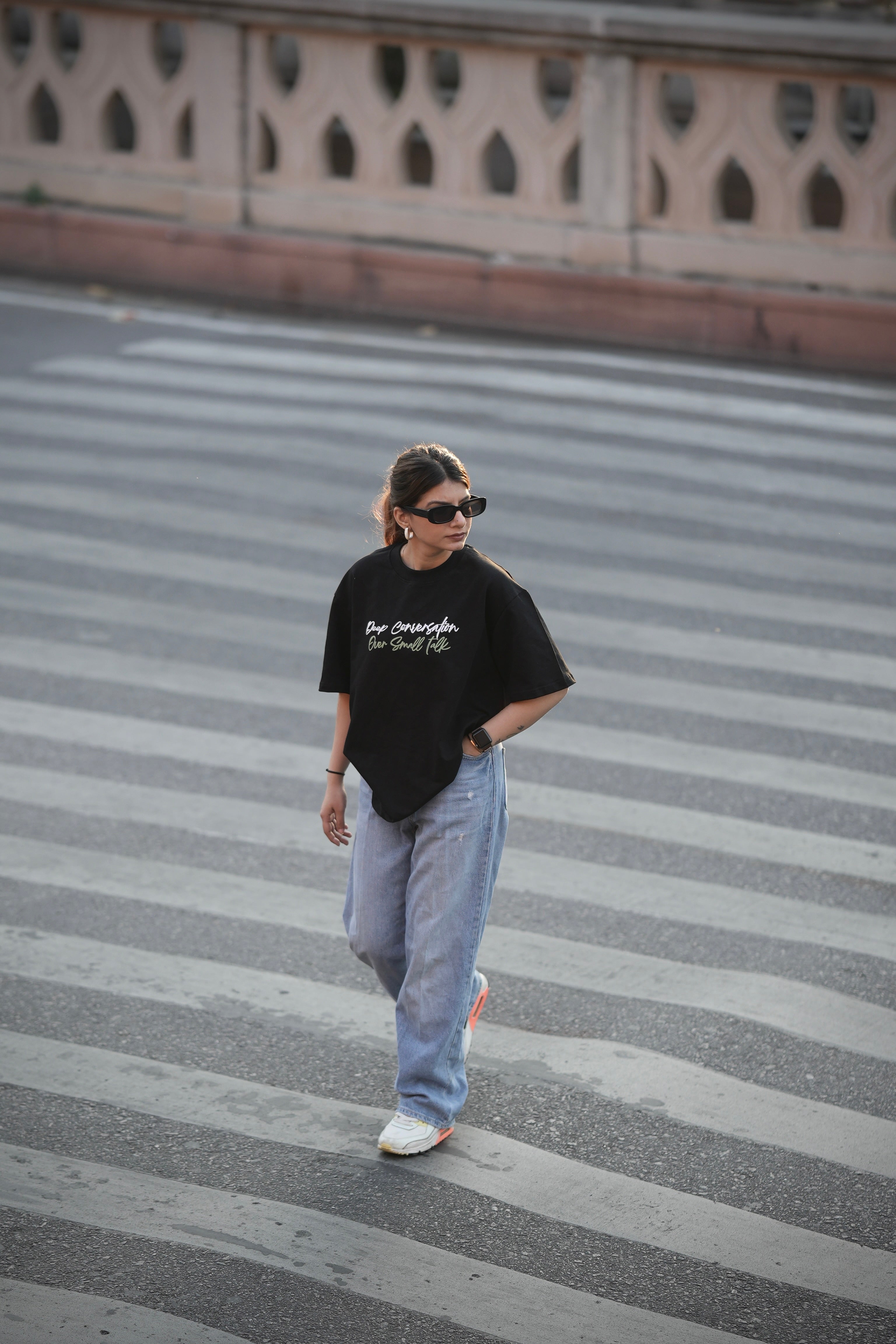 Social Introvert Oversized Black Tshirt