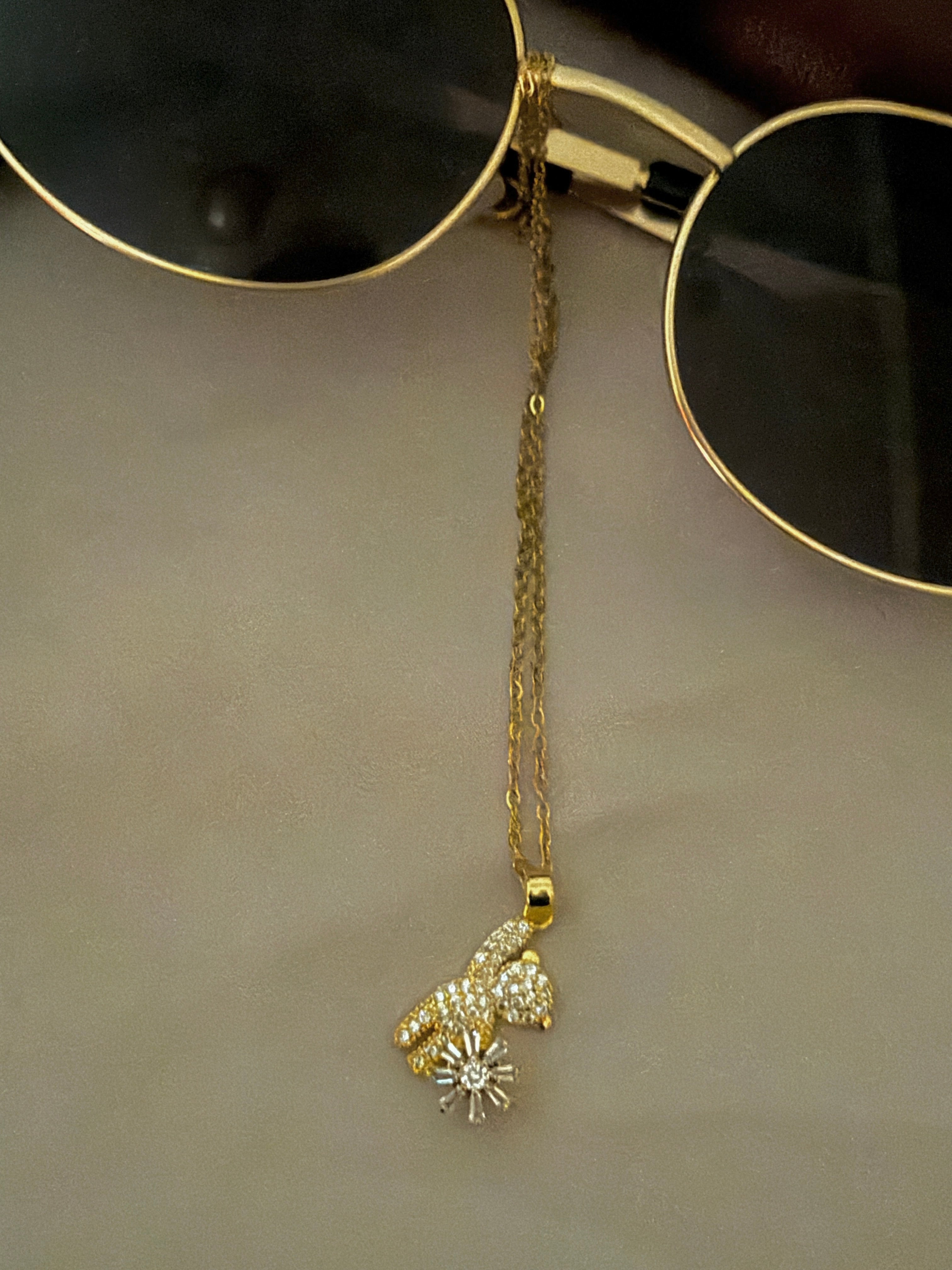 Teddy Bear Gold Plated Pendant with Chain