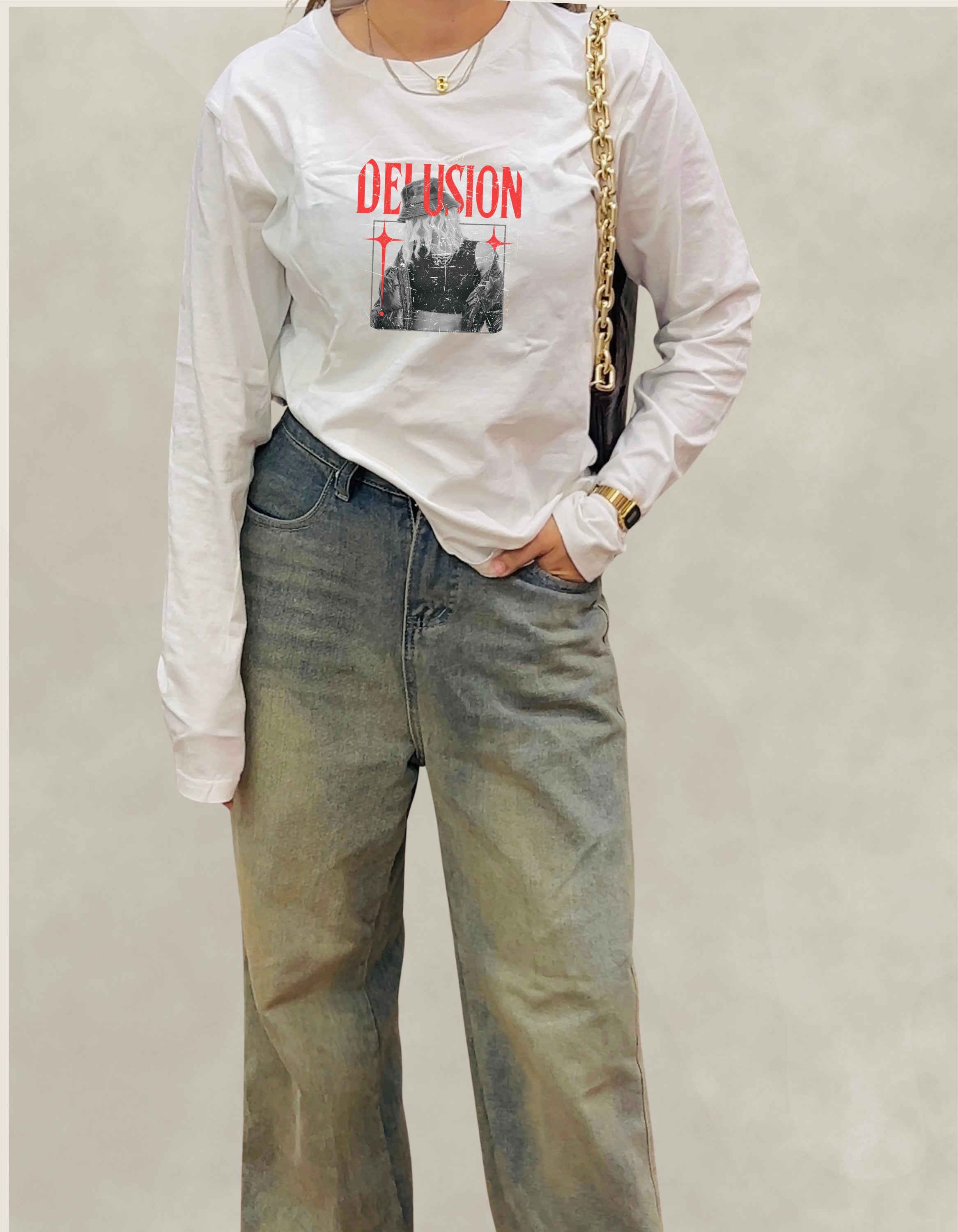 Delusion Oversized Full Sleeve Tee