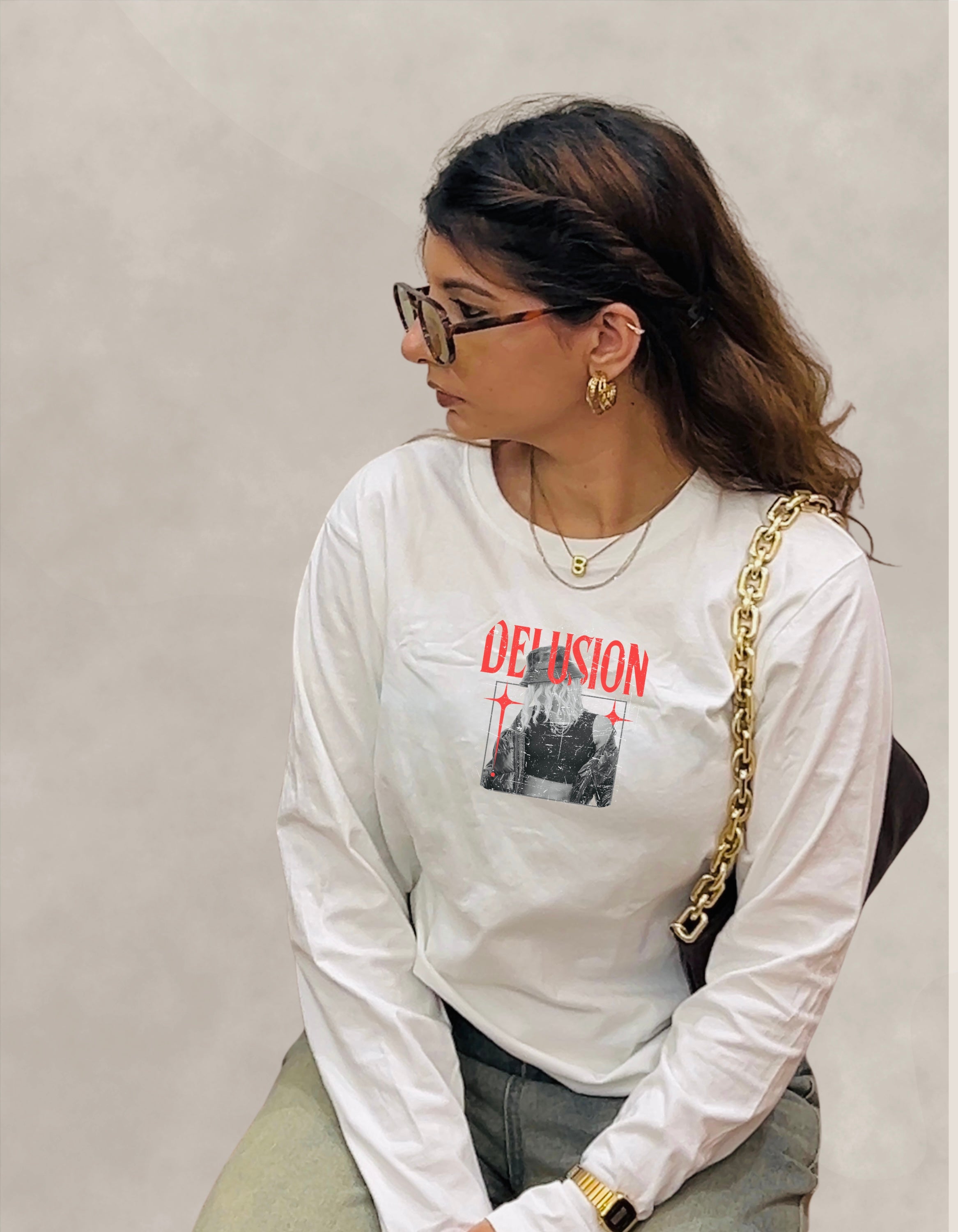 Delusion Oversized Full Sleeve Tee