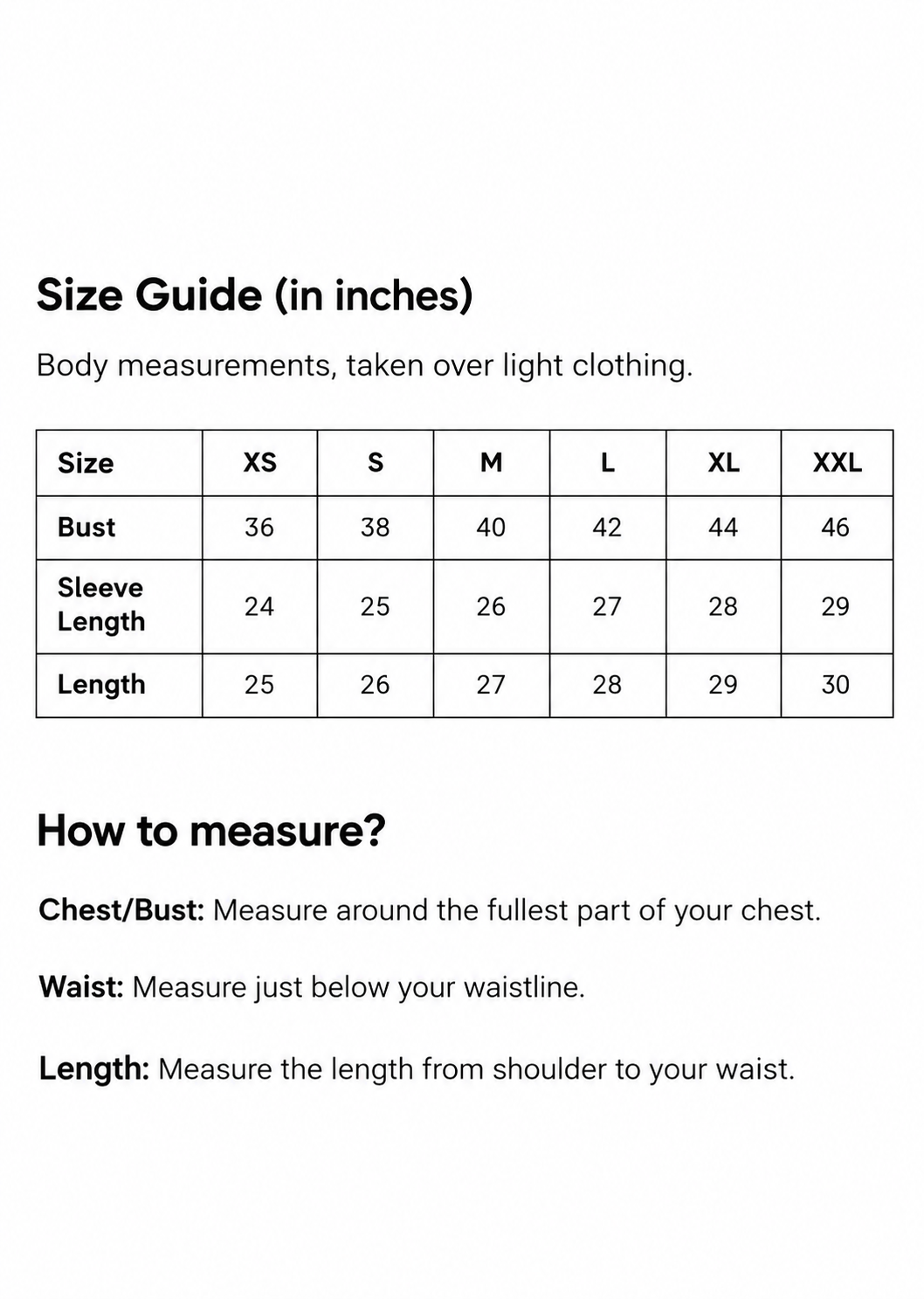 Size guide