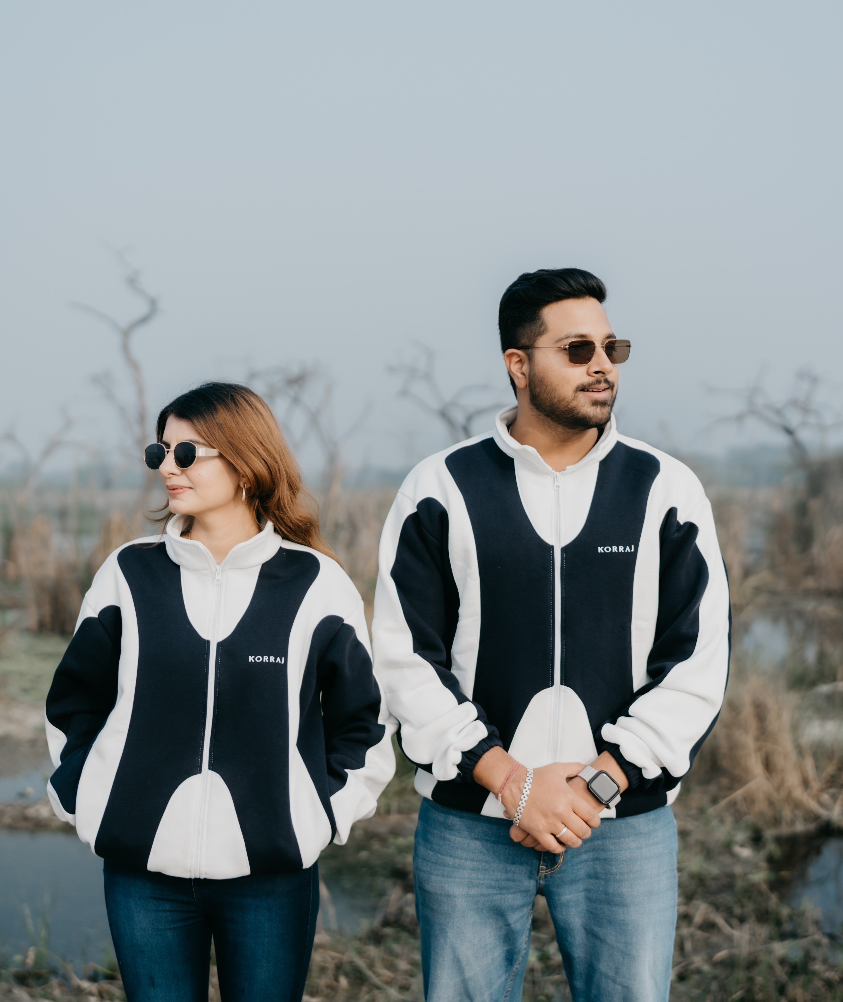 Unisex 90’s Zip up in Navy Blue - Korraj.com