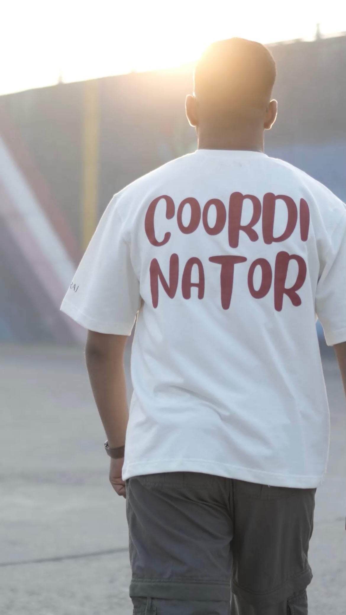 Pure Cotton | Round Neck | Cream Chaos Oversized Tshirt