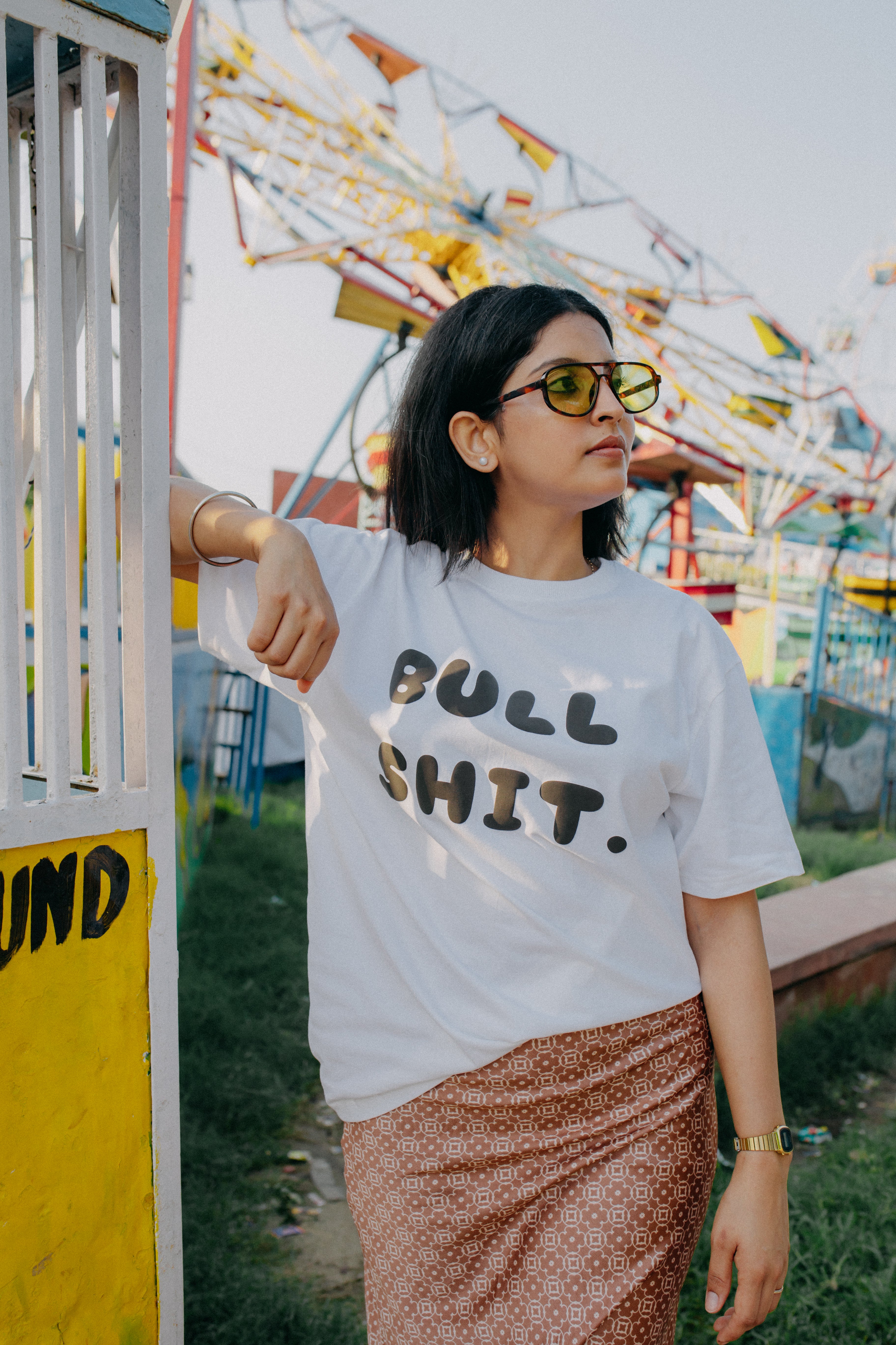 Bull Shit Unisex Oversized T-Shirt in Puff