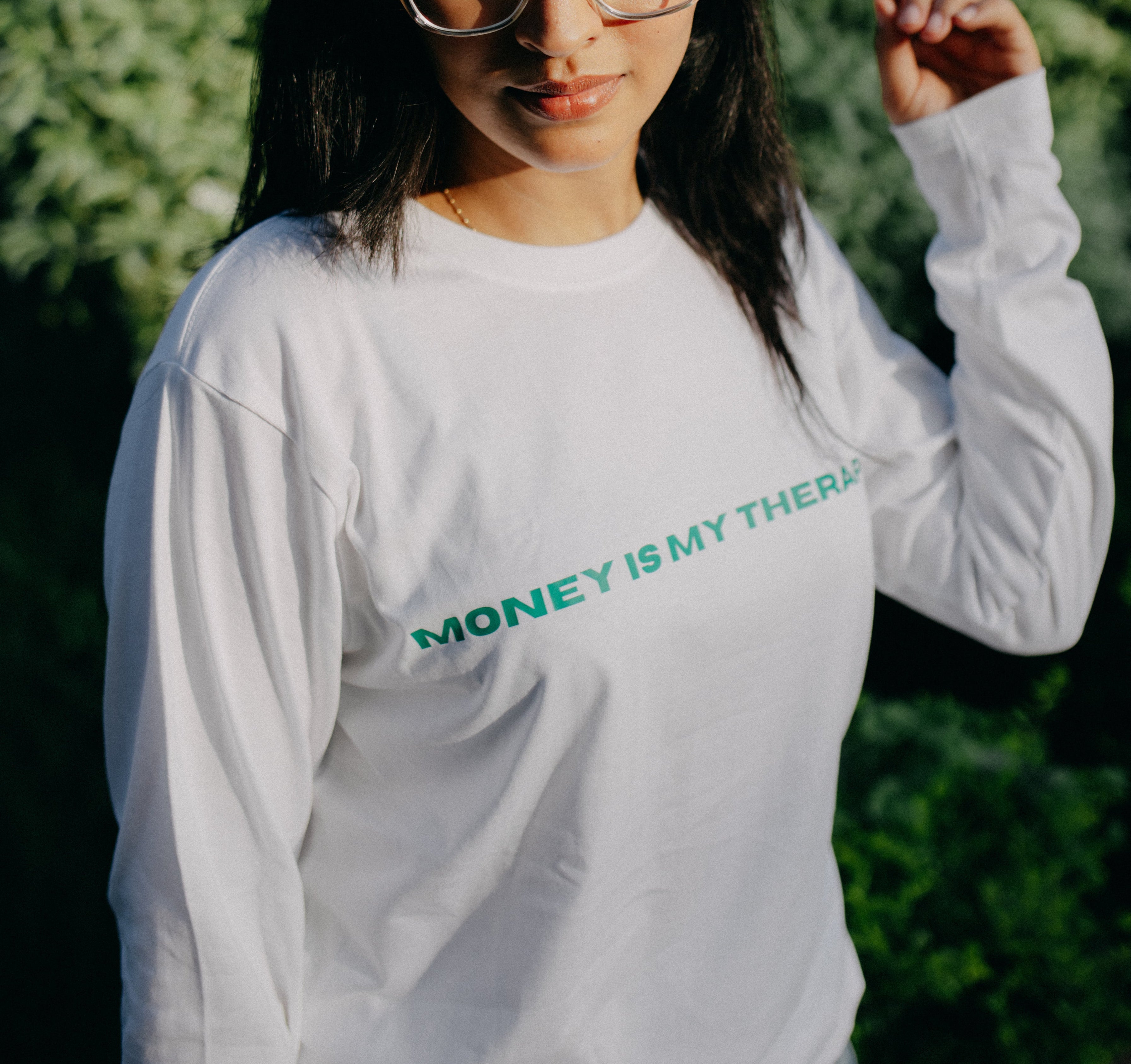 Money Is my Therapy Oversized T-shirt in Full Sleeves