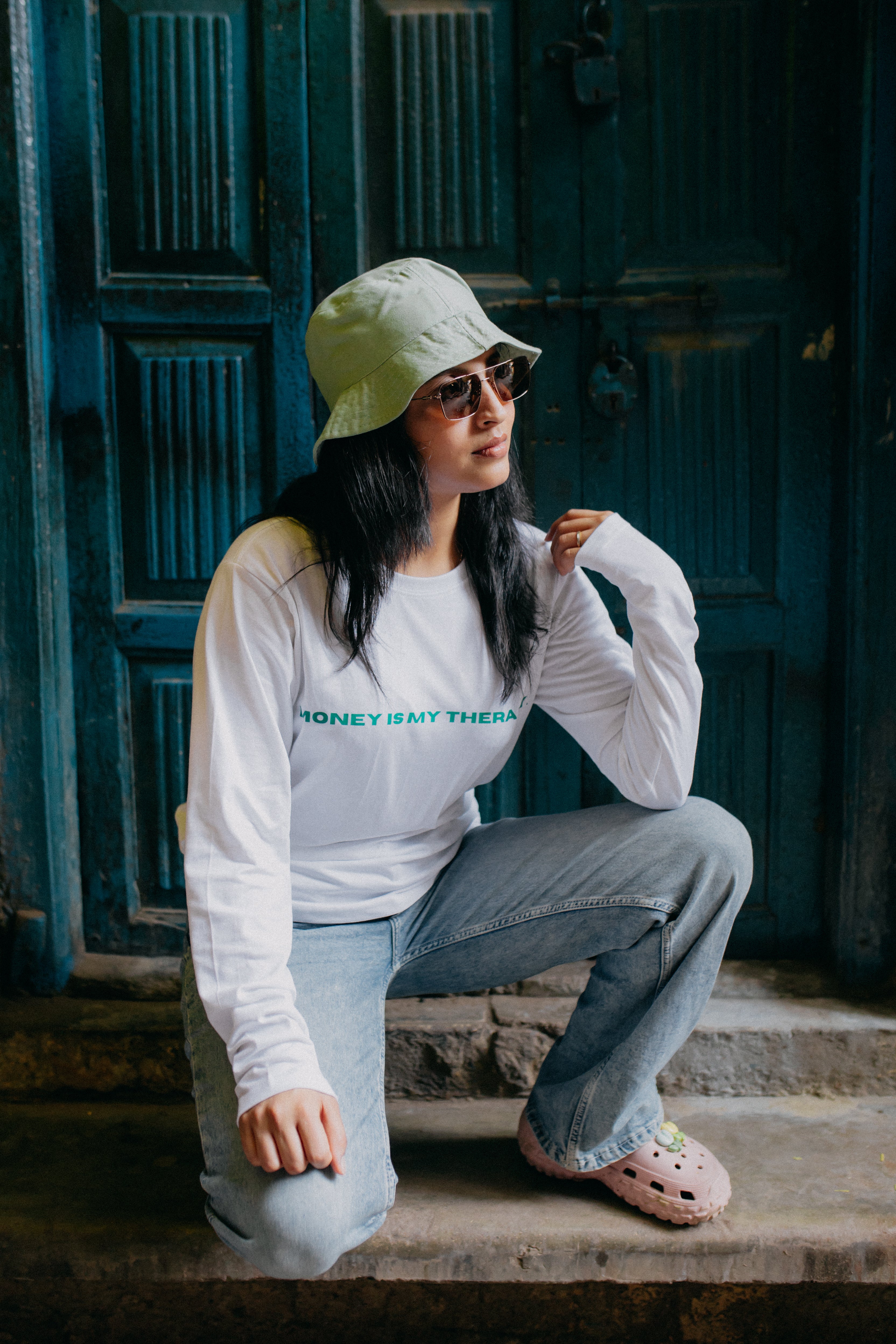 Money Is my Therapy Oversized T-shirt in Full Sleeves