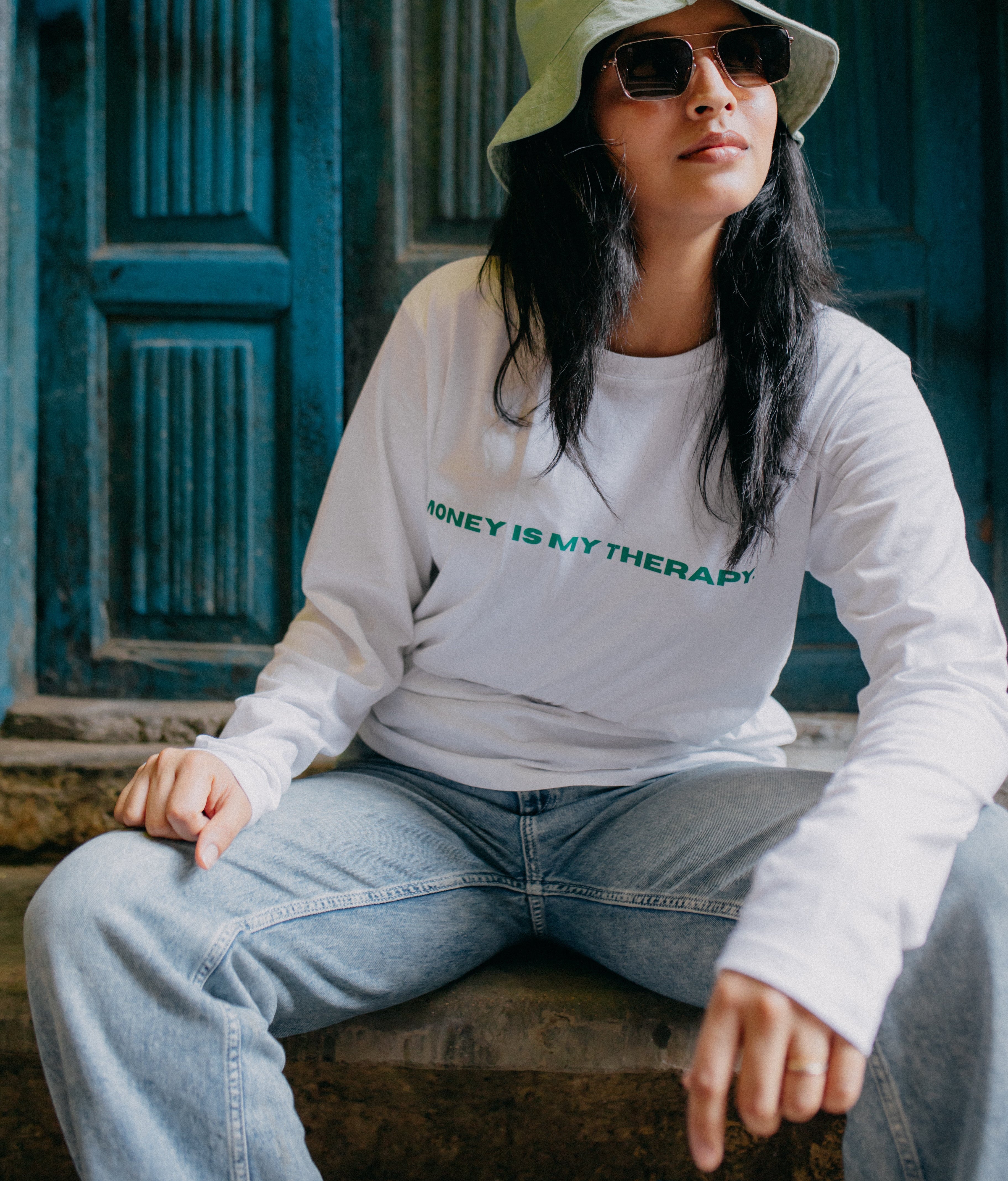 Money Is my Therapy Oversized T-shirt in Full Sleeves
