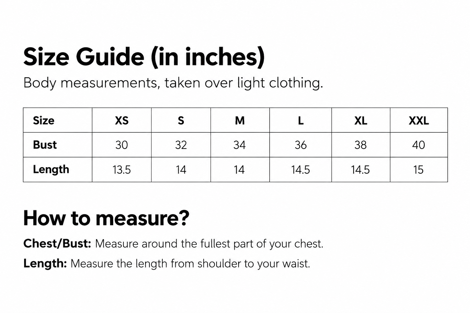 Size guide