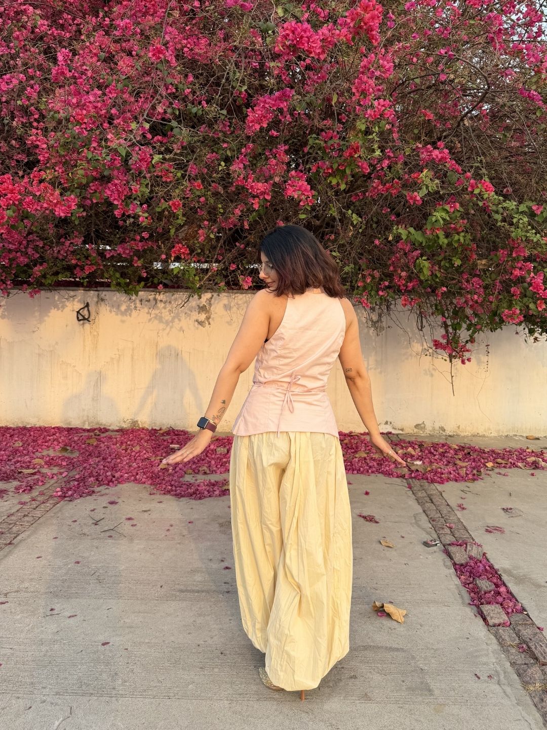 Women Pink Halter Neck Top