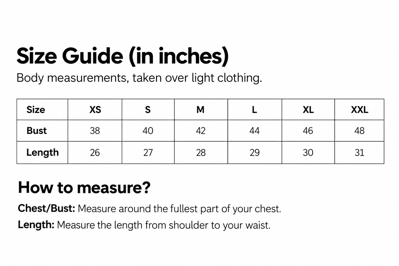 Size guide