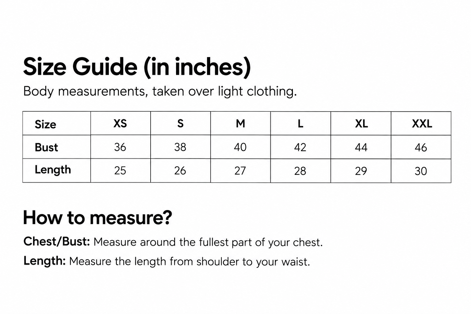 Size guide