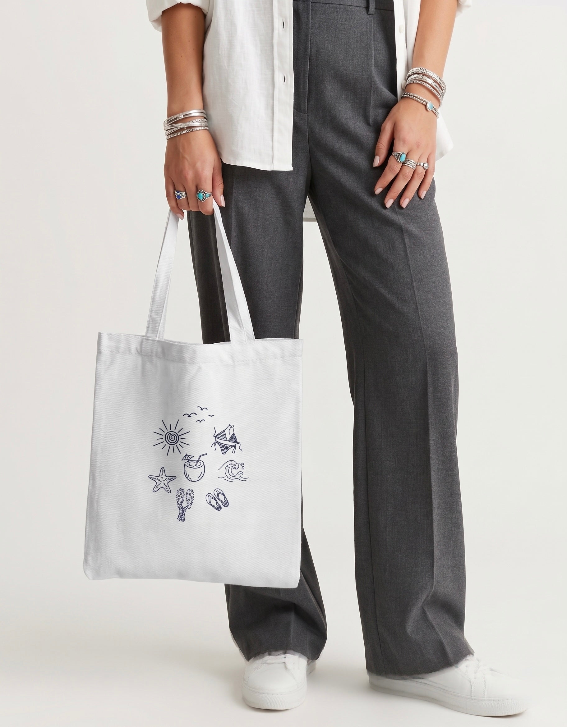 Beach Essentials Non Zipper Tote Bag