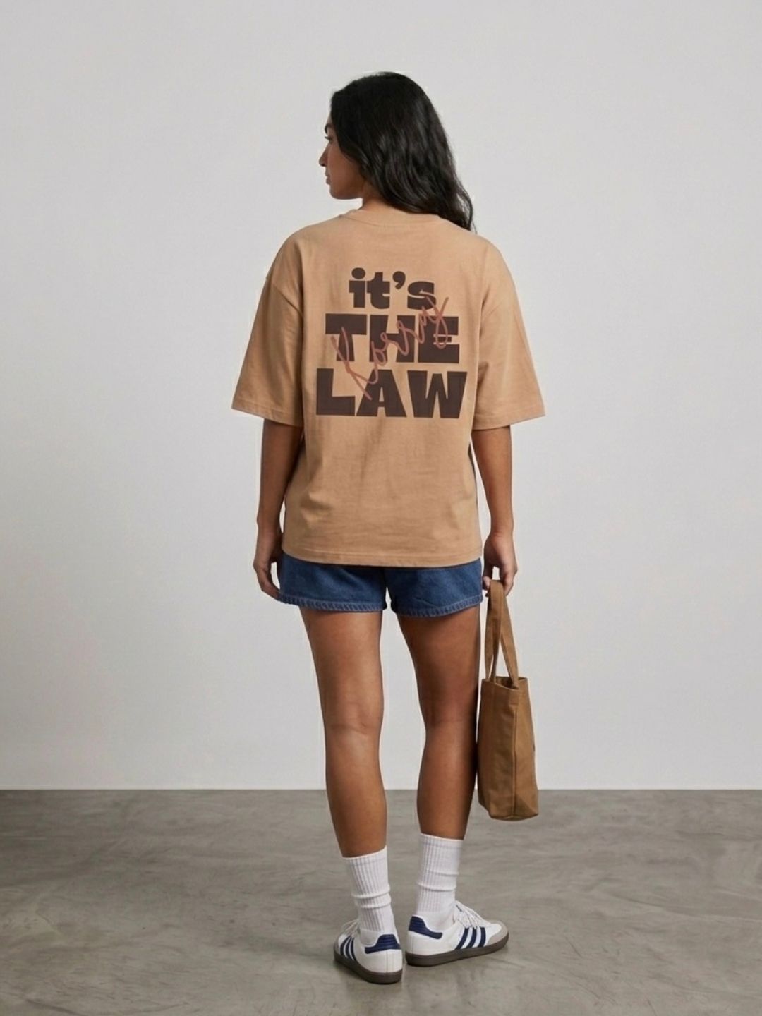 Be Nice Oversized Beige Tshirt