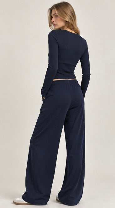 NAVY BLUE BUTTON UP COORD