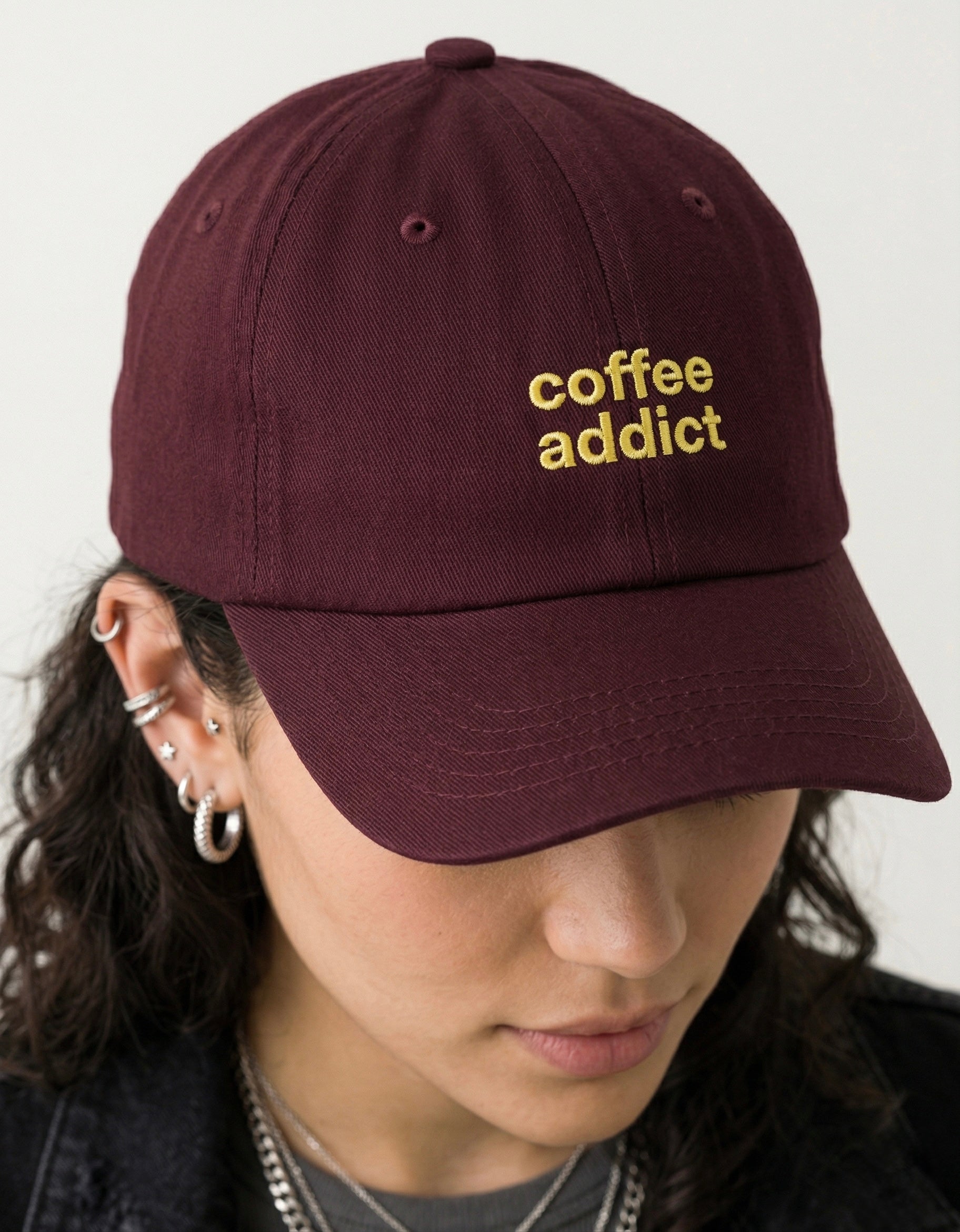 Coffee Addict Maroon Cap