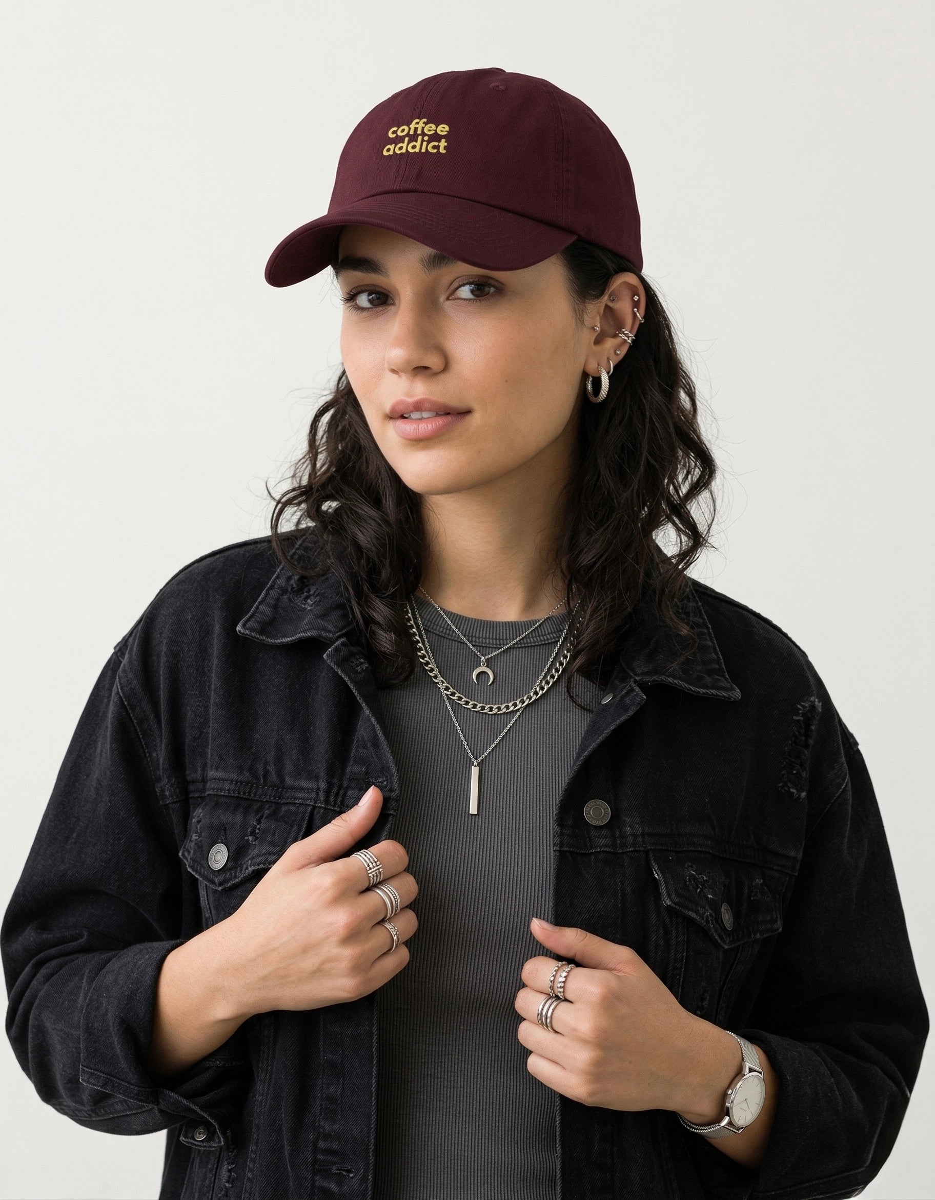 Coffee Addict Maroon Cap