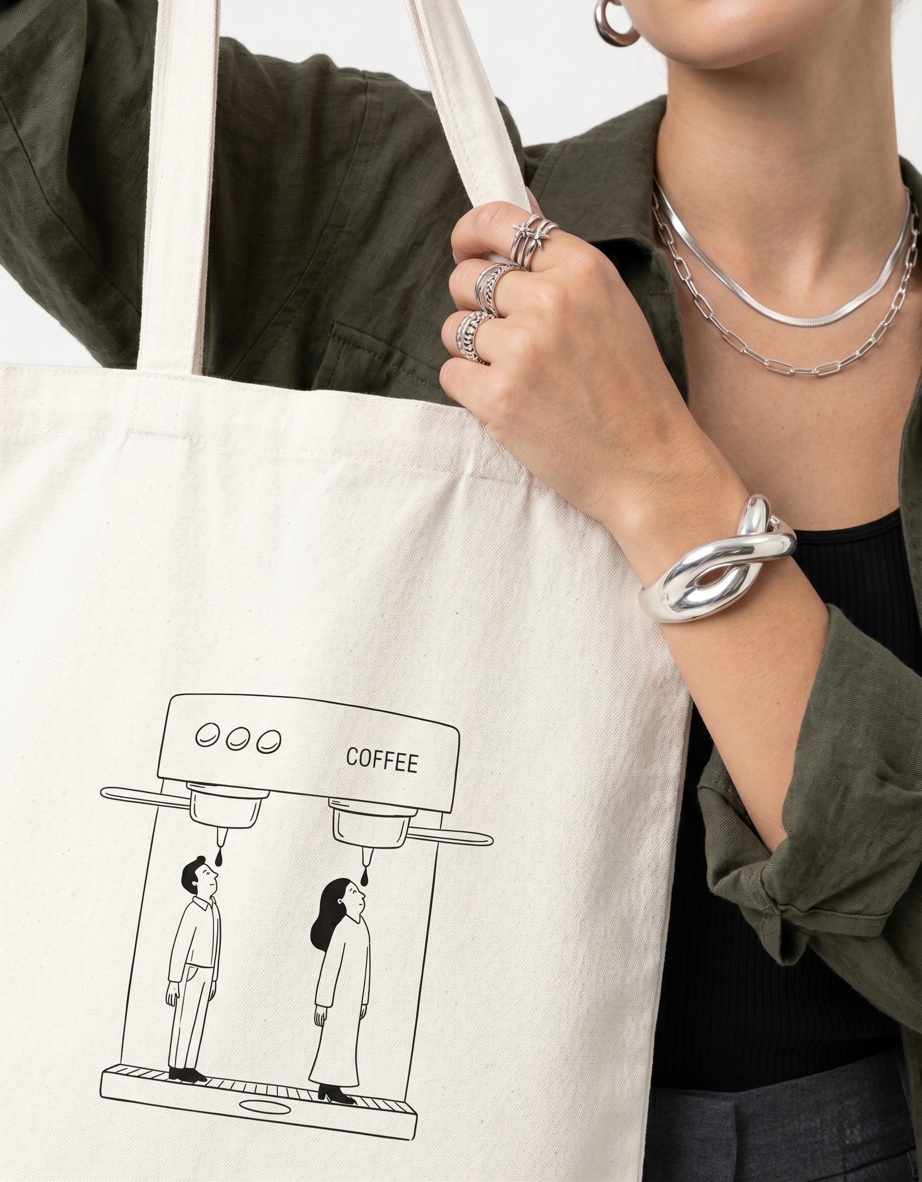 Coffee Non Zipper Tote Bag