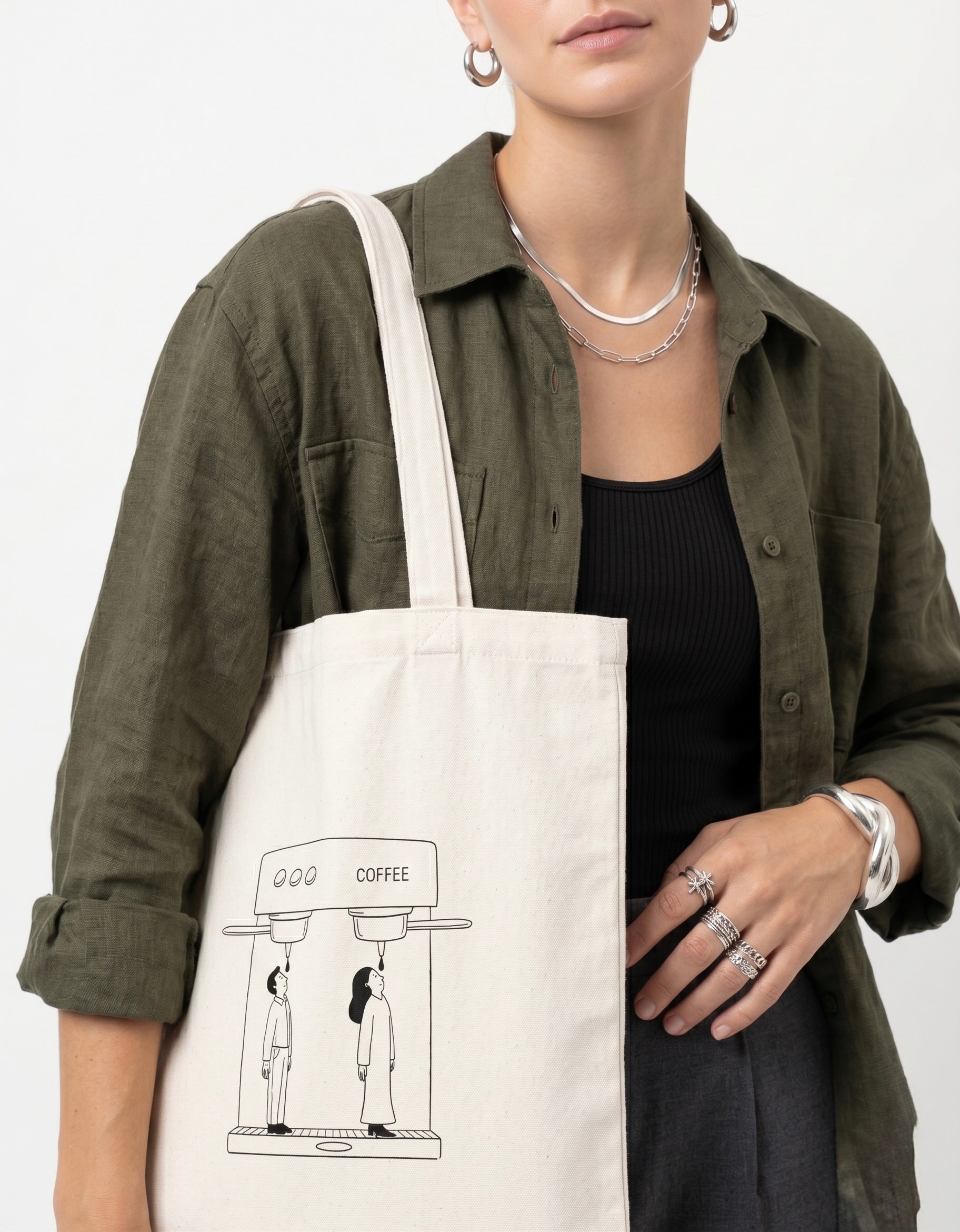 Coffee Non Zipper Tote Bag