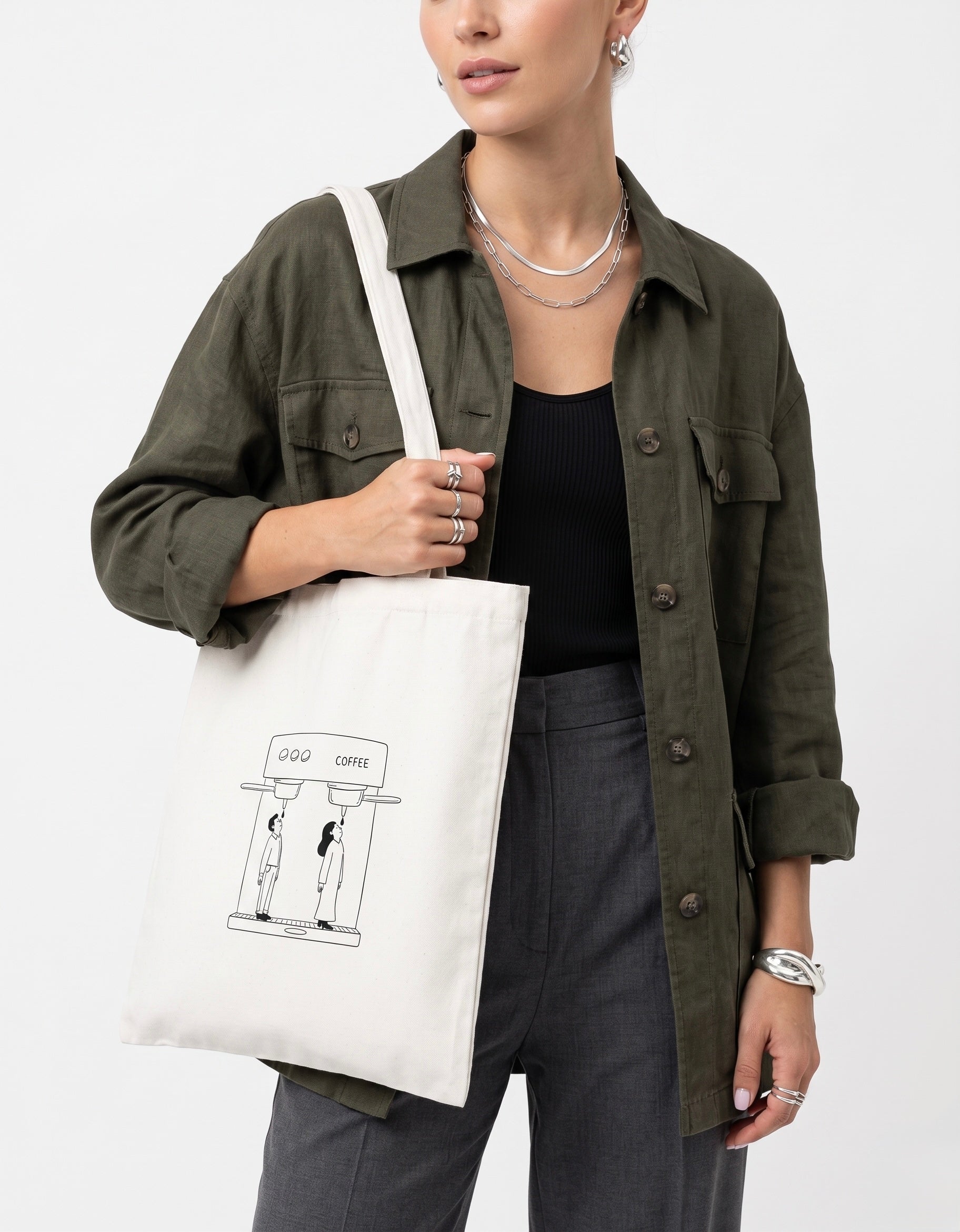 Coffee Non Zipper Tote Bag