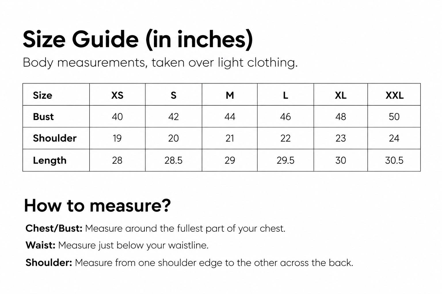 Size guide